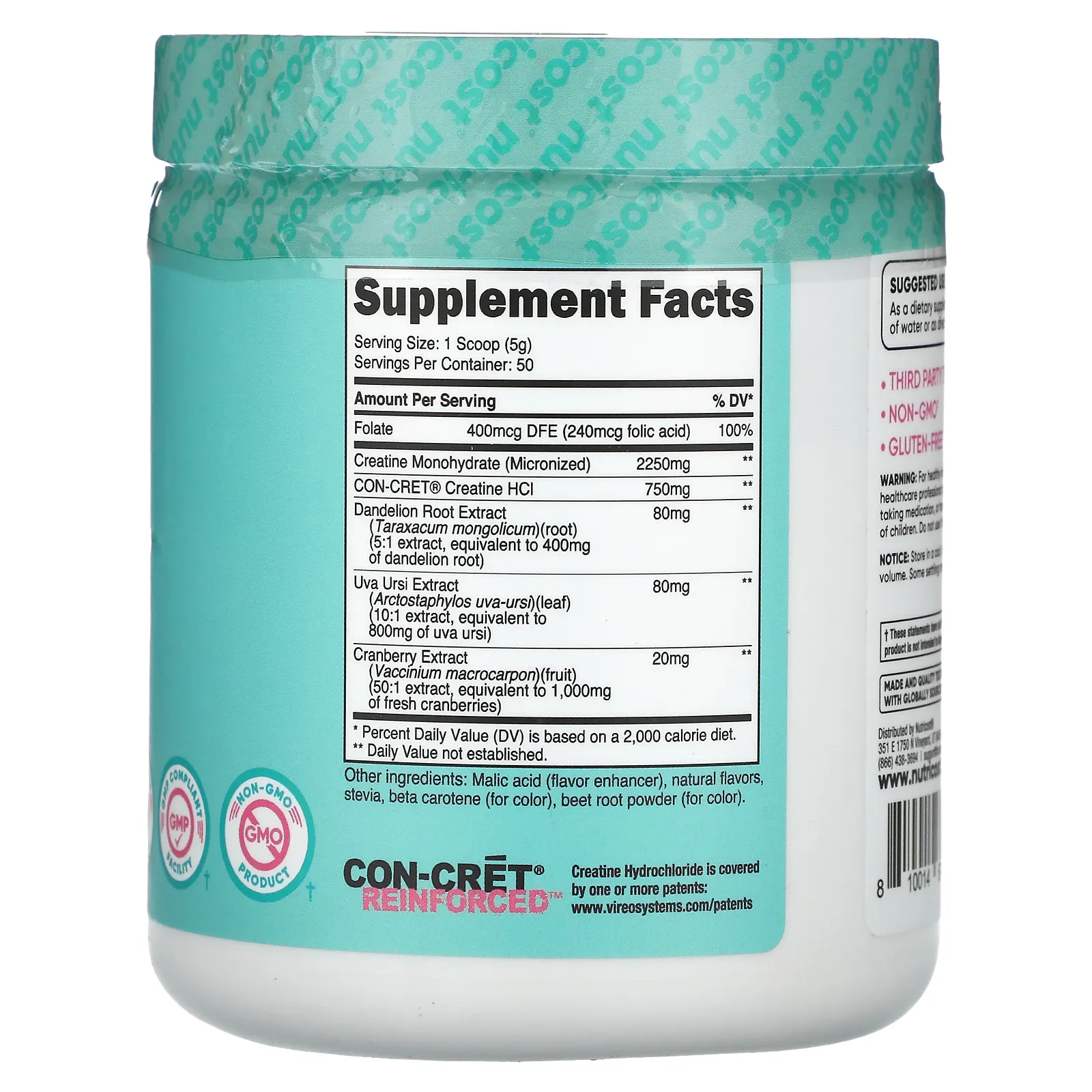 Nutricost, Для женщин, креатин, персик и манго, 260 г (9,2 унции)