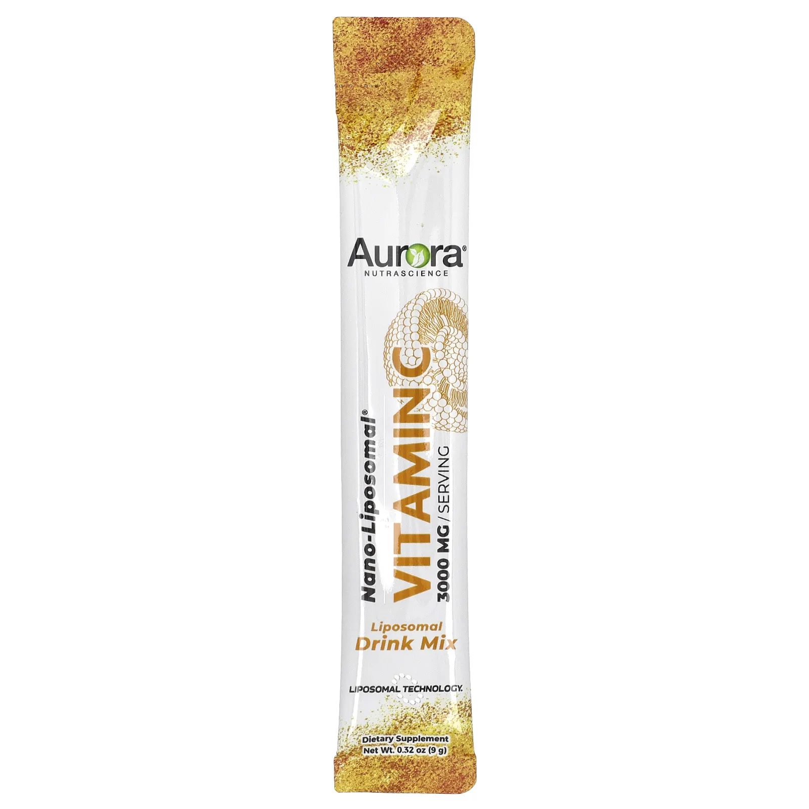 Aurora Nutrascience, Nano-Liposomal®, витамин C, смесь для липосомальных напитков, 3000 мг, 10 пакетиков по 9 г (0,32 унции)