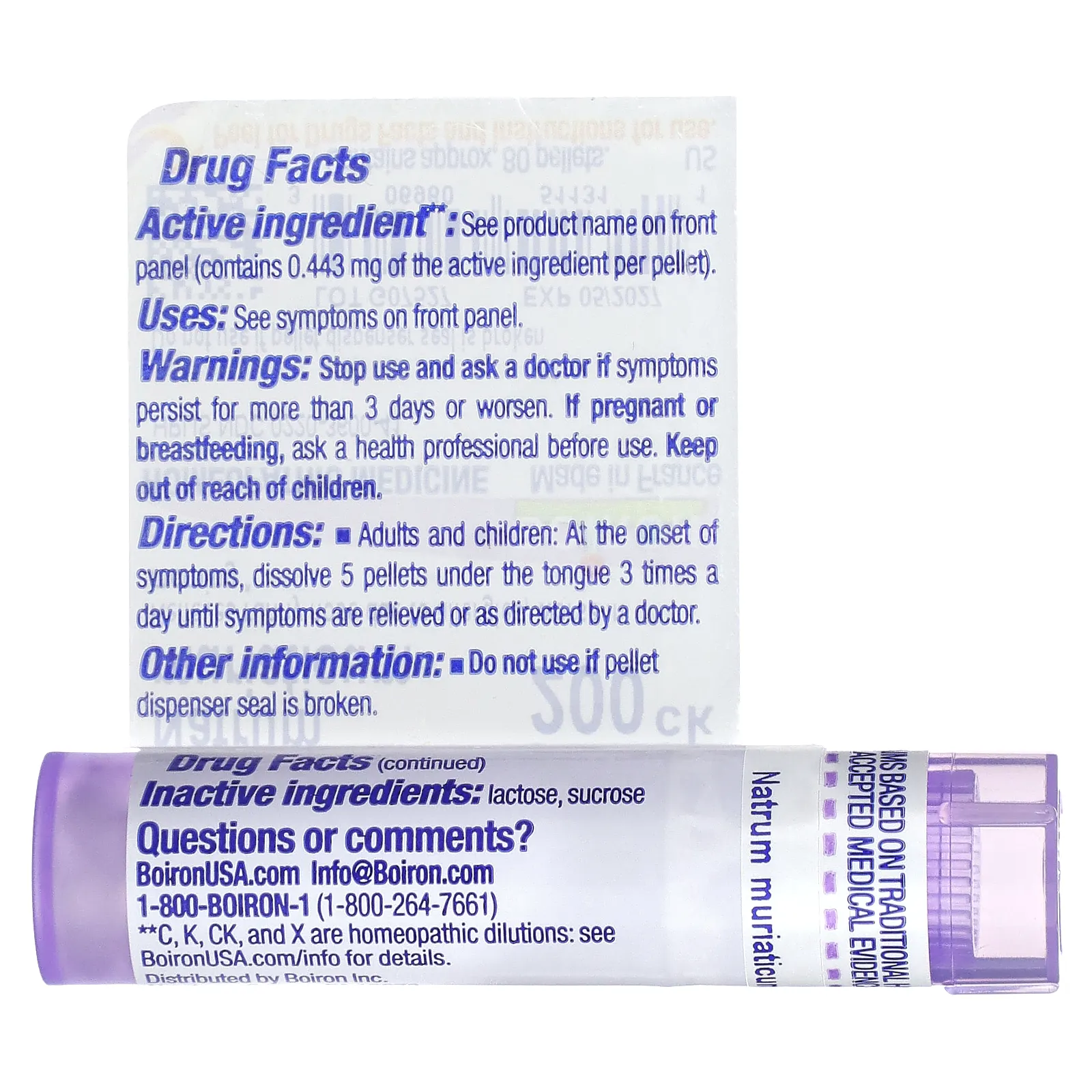 Boiron, Natrum muriaticum, 200 СК, прибл. 80 гранул