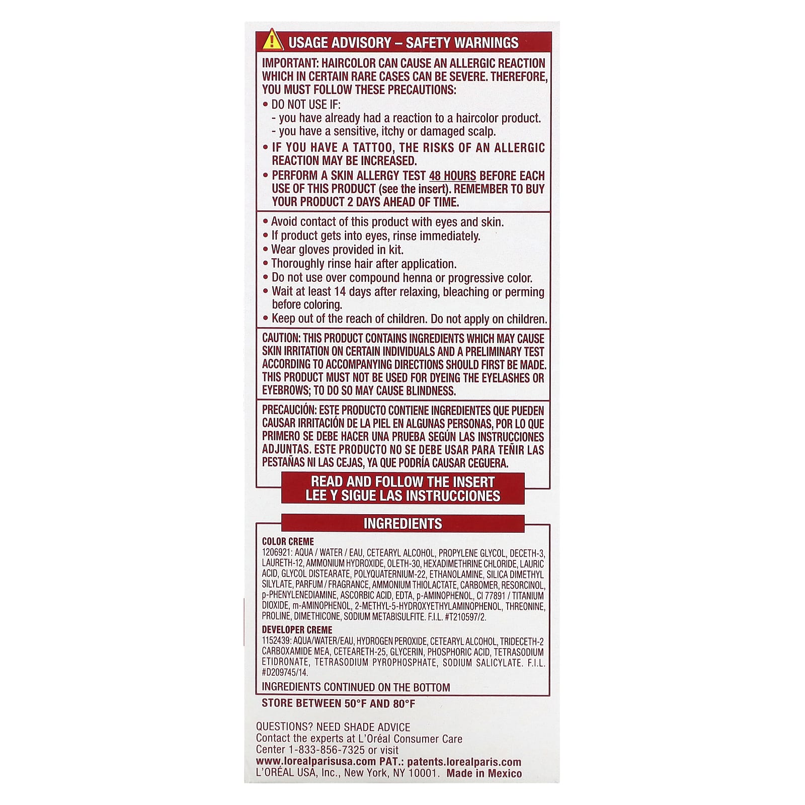 L'Oréal, Excellence Creme, Triple Care Color, 6 г светло-золотисто-коричневого цвета, 1 нанесение