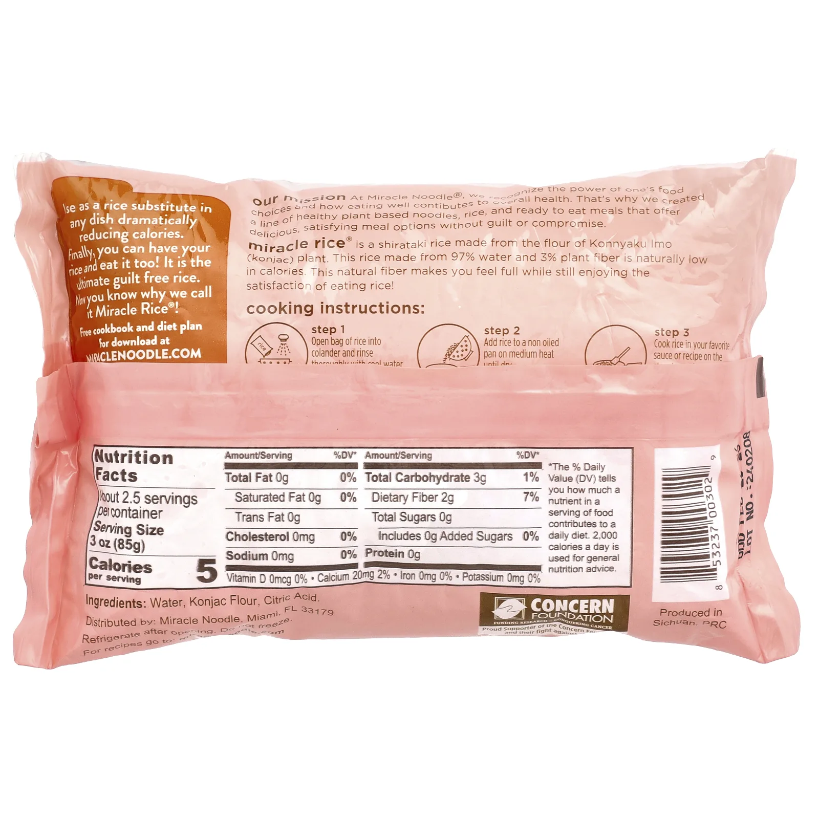 Miracle Noodle, Miracle Rice®, рис на растительной основе, 227 г (8 унций)