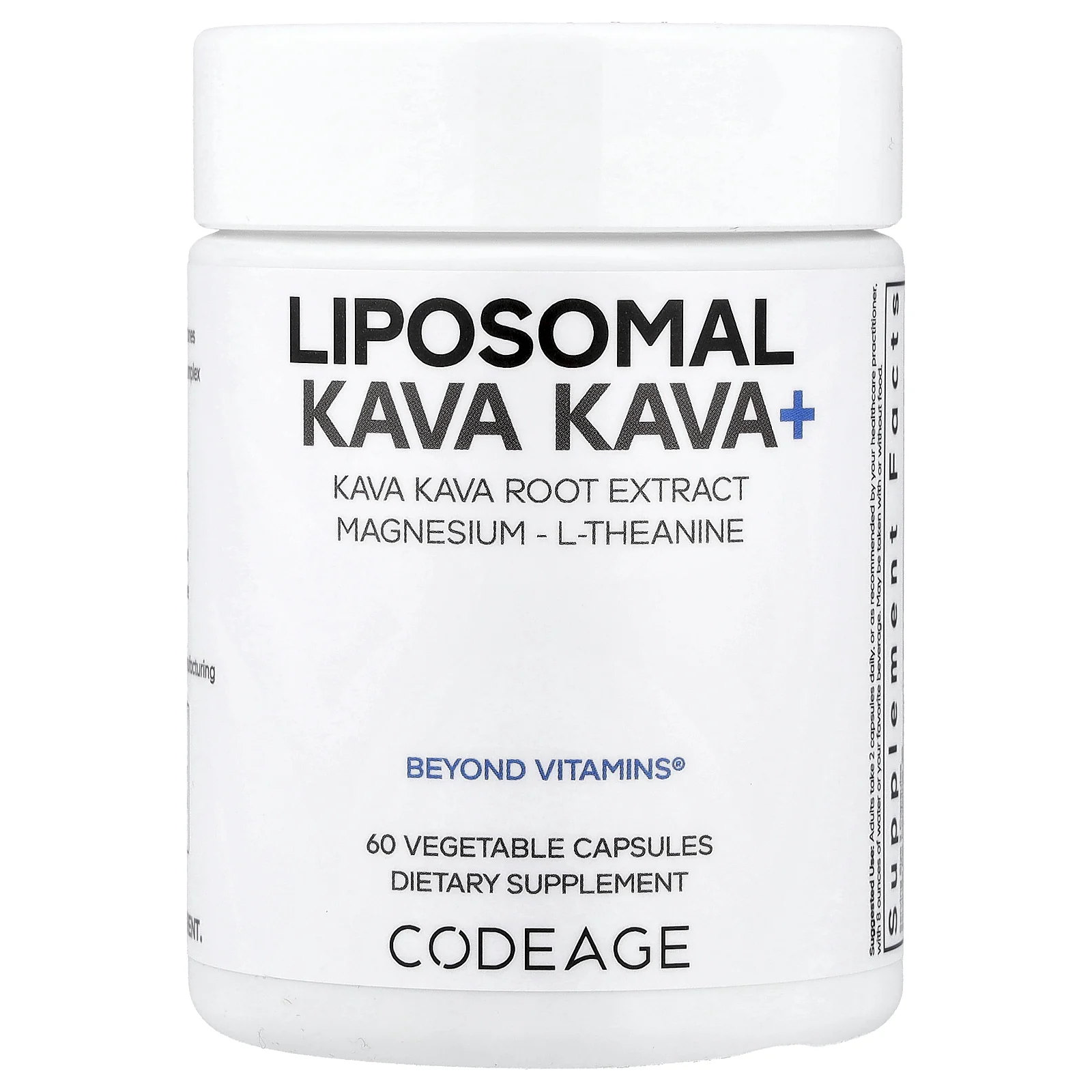 Codeage, липосомальная кава-кава+, 60 растительных капсул