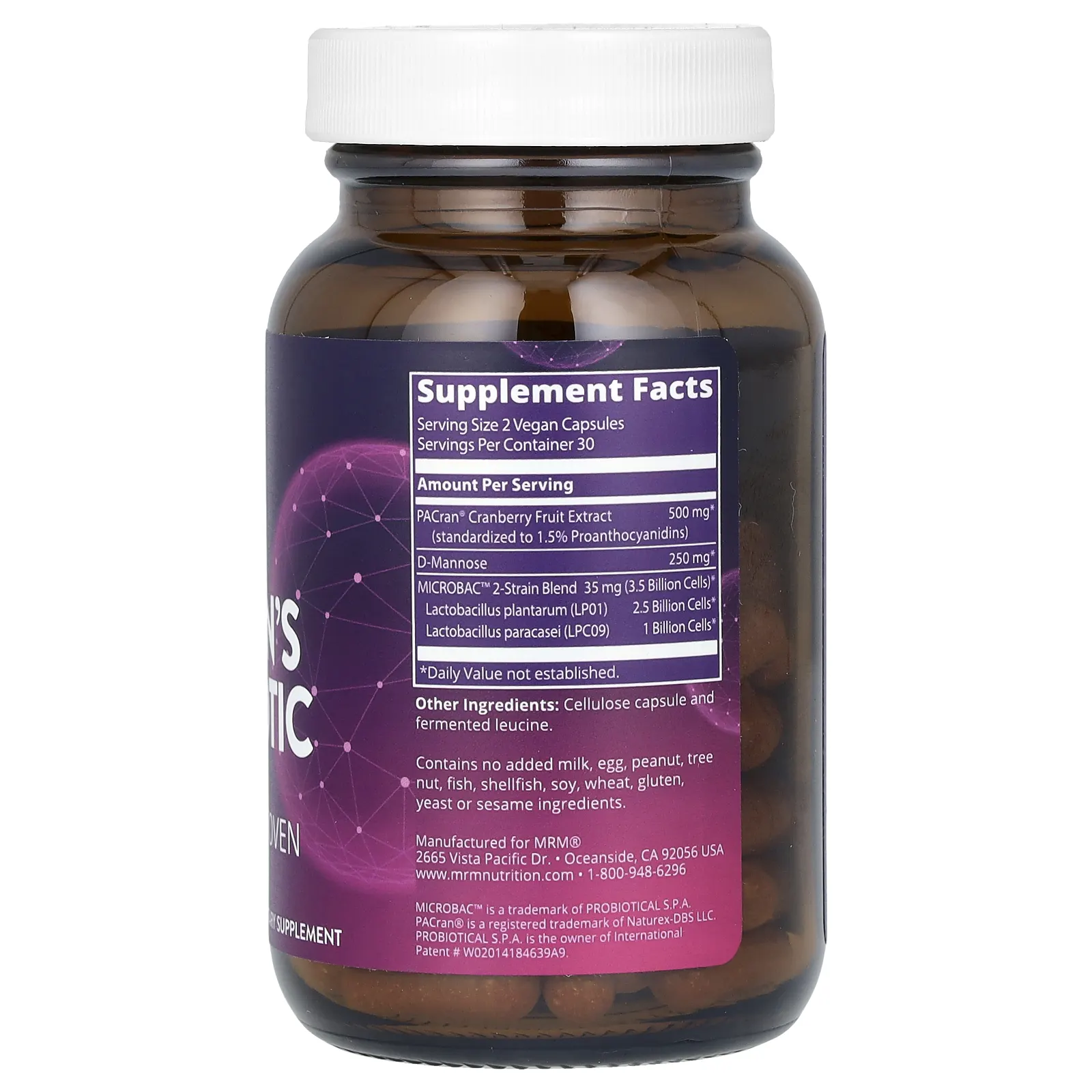 MRM Nutrition, Женский пробиотик, 60 веганских капсул