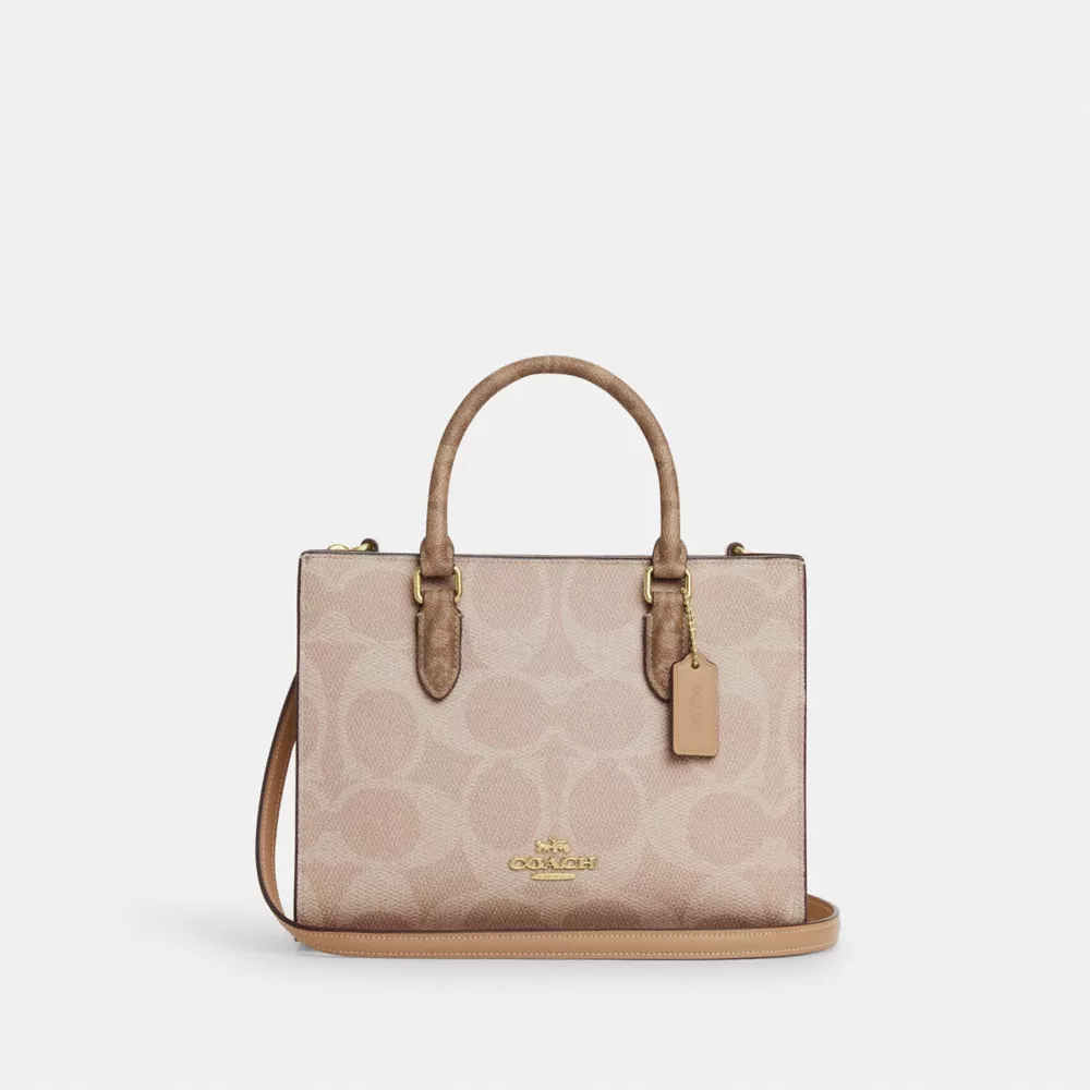 Сумка COACH Maggie Small Tote Bag In Blocked Signature Canvas