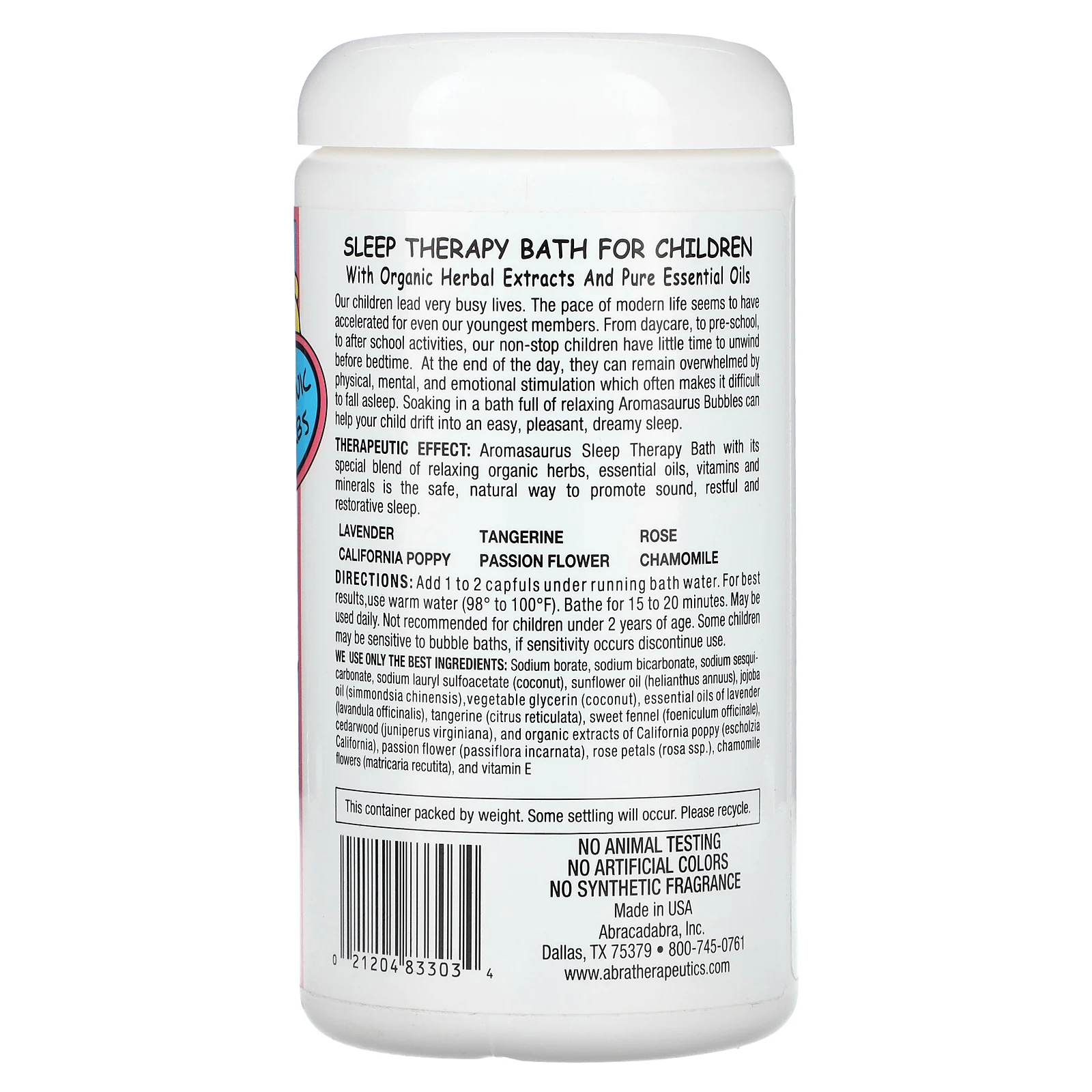 Abra Therapeutics, Aromasaurus Sleep, ароматерапевтическая пена для ванн, 566 г (20 унций)
