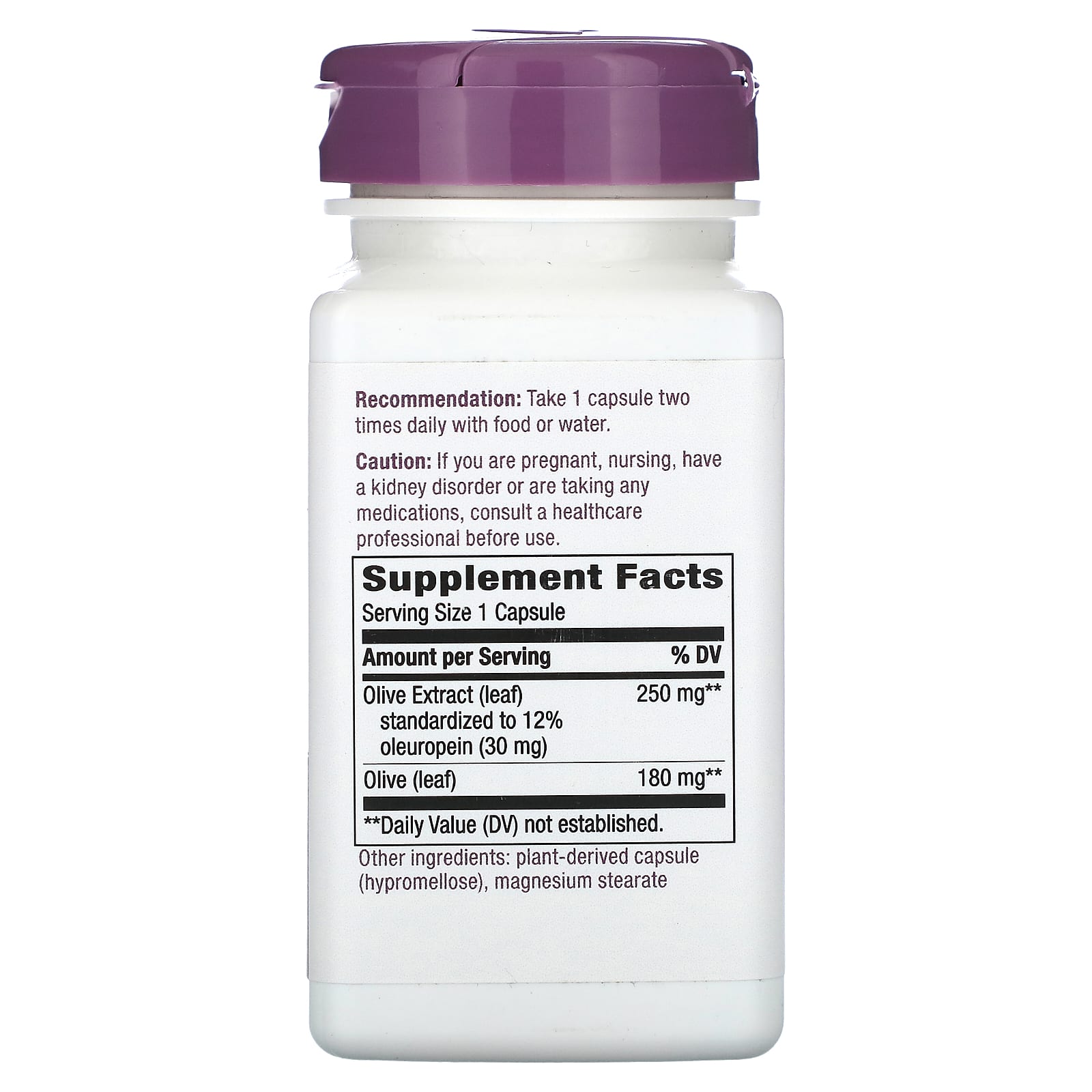 Nature's Way, экстракт премиального качества, листья оливы, 250 мг, 60 веганских капсул