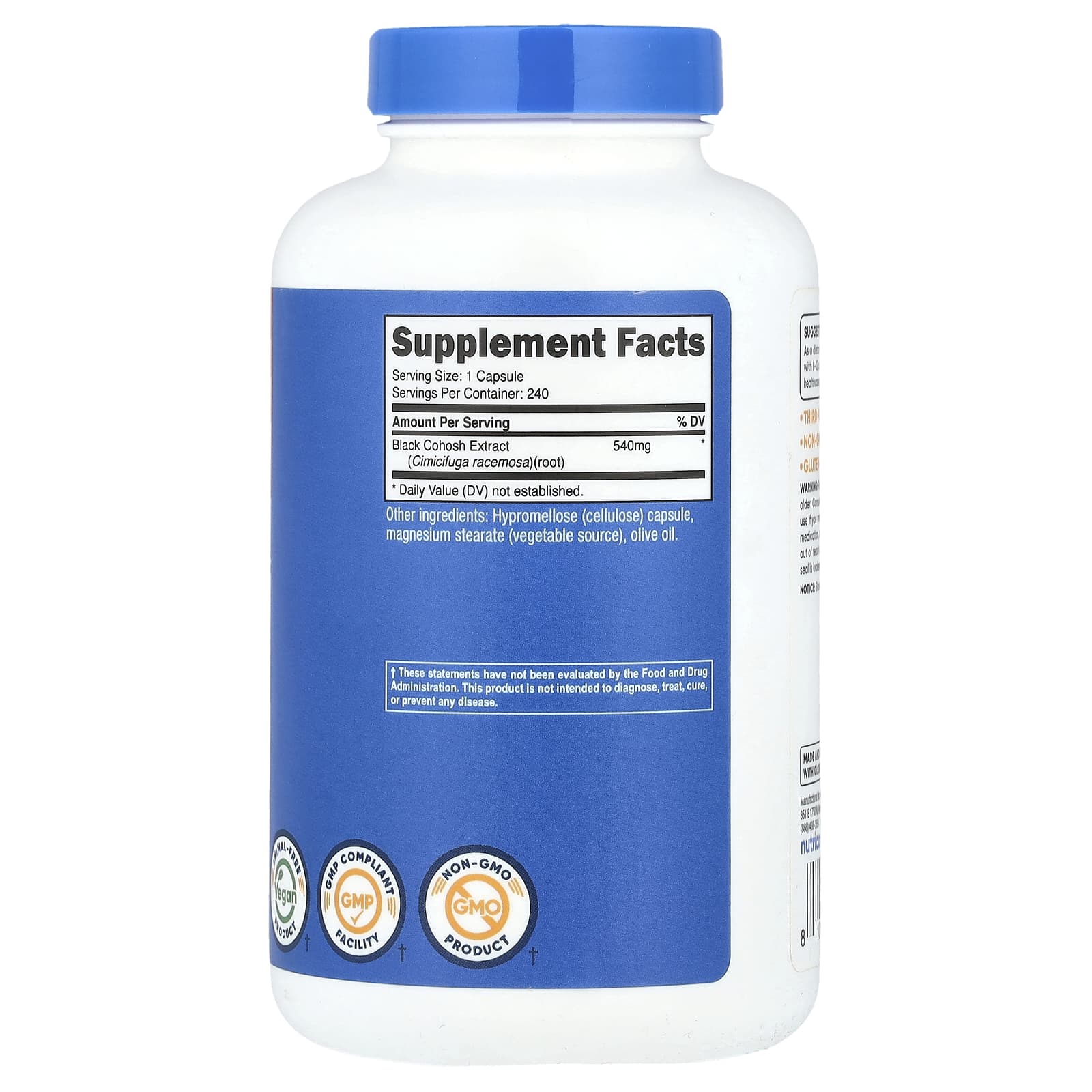 Nutricost, воронец кистевидный, 540 мг, 240 капсул