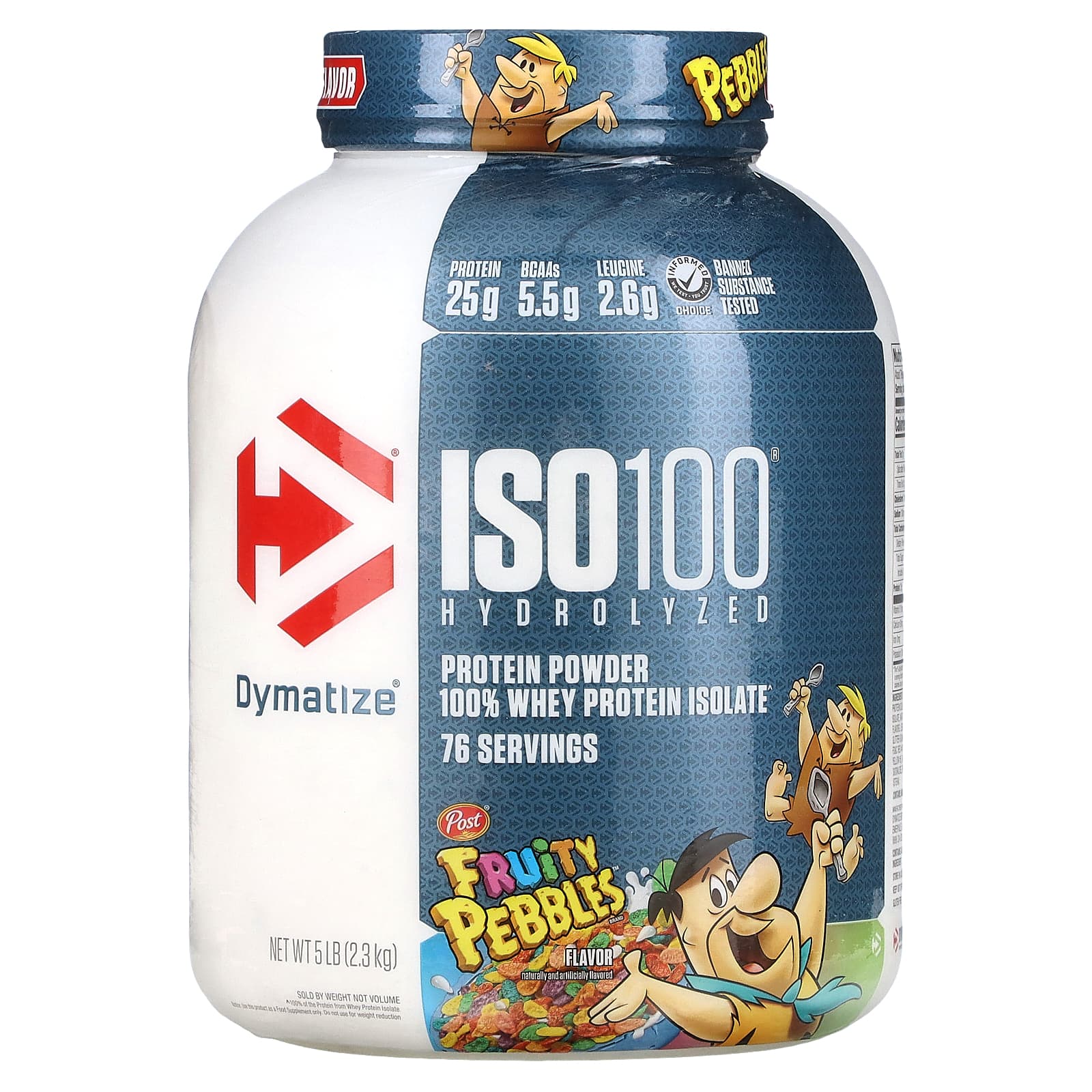 Dymatize, ISO100, гидролизованный 100% изолят сывороточного протеина, фруктовый вкус, 2,3 кг (5 фунтов)