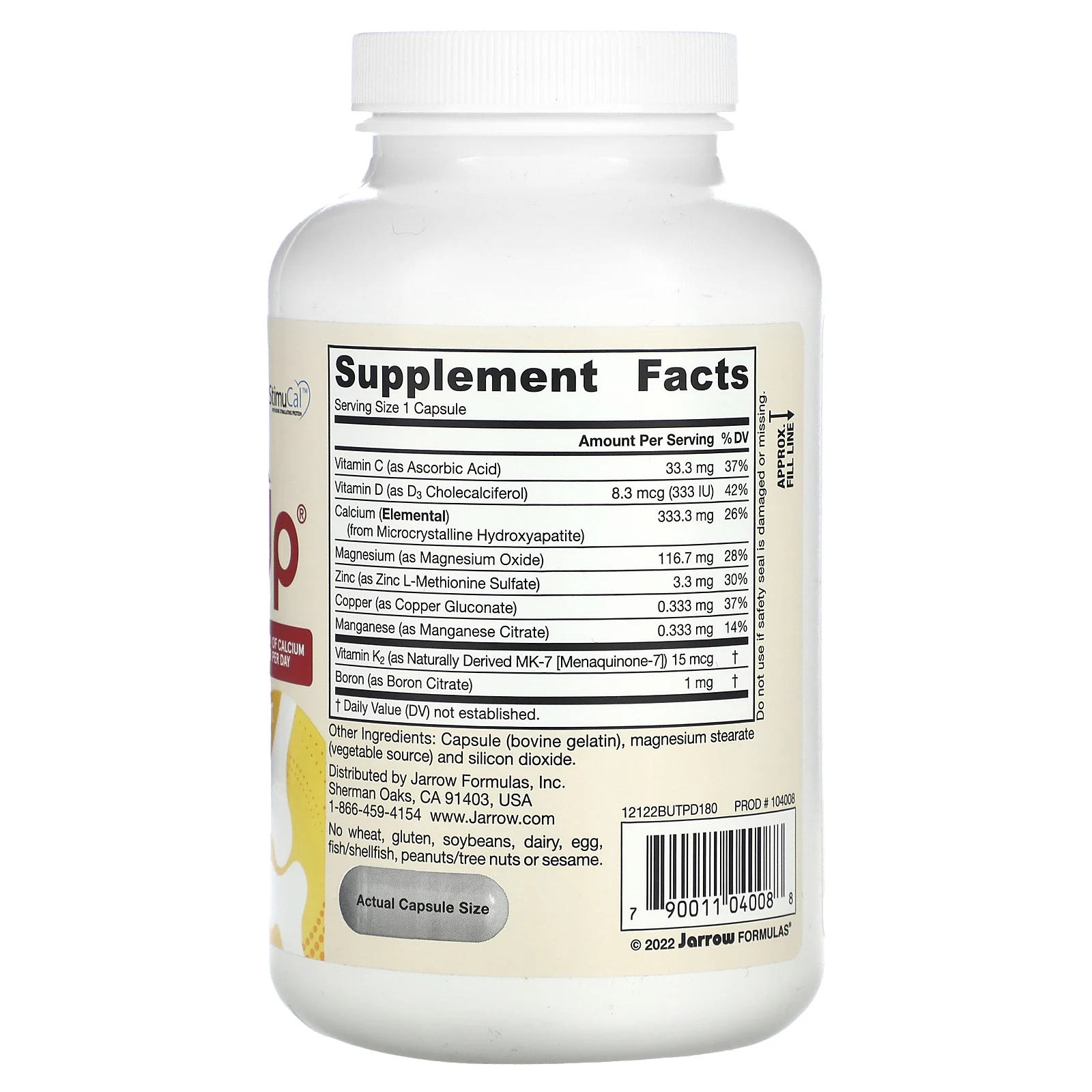 Jarrow Formulas, BoneUp, 1000 мг, 180 капсул