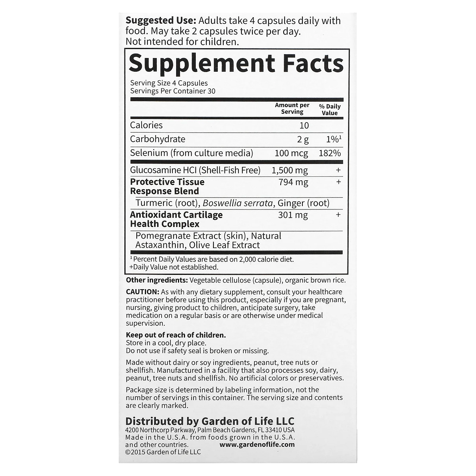 Garden of Life, FYI Ultra, универсальная формула для суставов и хрящей, 120 вегетарианских капсул UltraZorbe