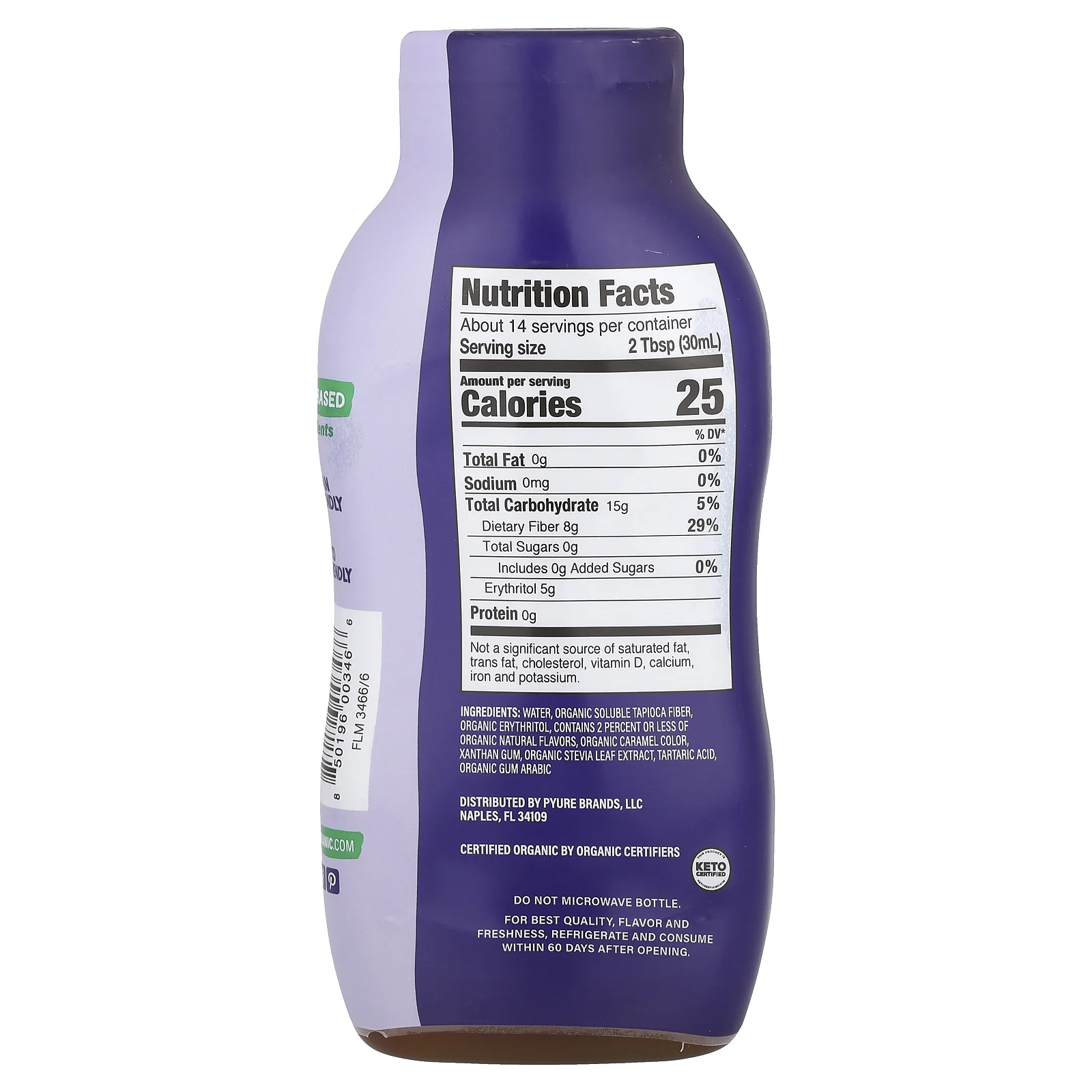 Pyure, органический кленовый сироп, подходит для кетодиеты, без сахара, 414 мл (14 жидк. унций)