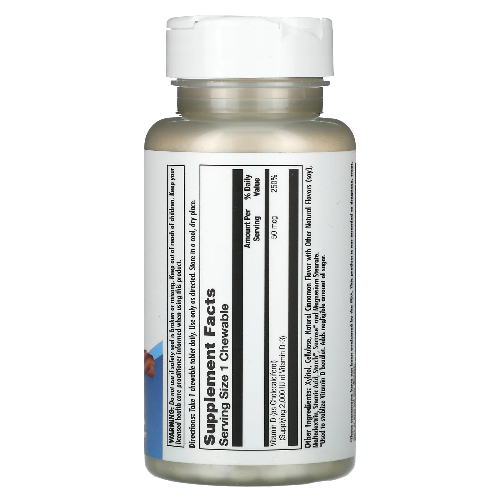 KAL, D3, корица, 50 мкг (2000 МЕ), 100 жевательных таблеток