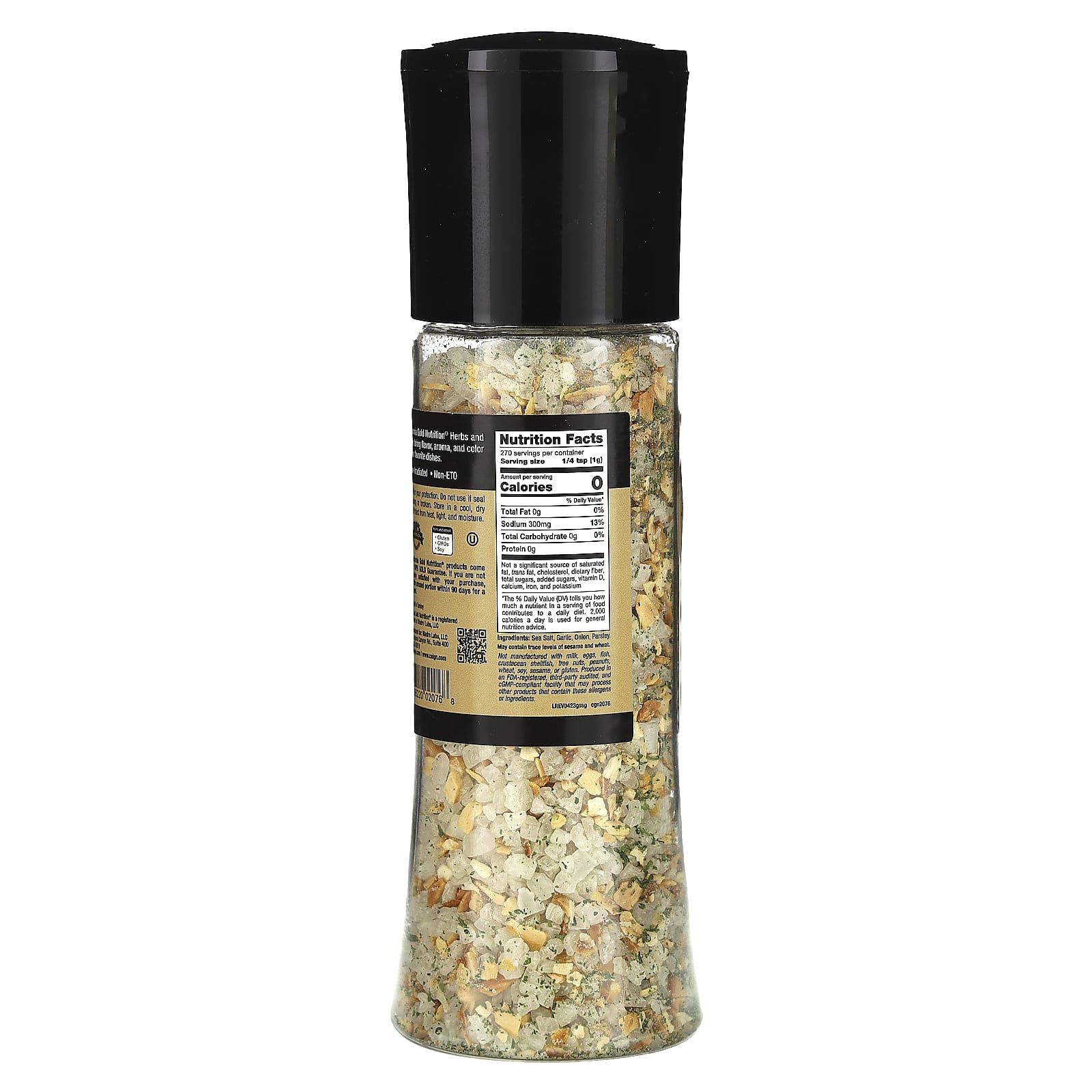 California Gold Nutrition, FOODS, морская соль с чесноком в мельнице, 270 г (9,52 унции)