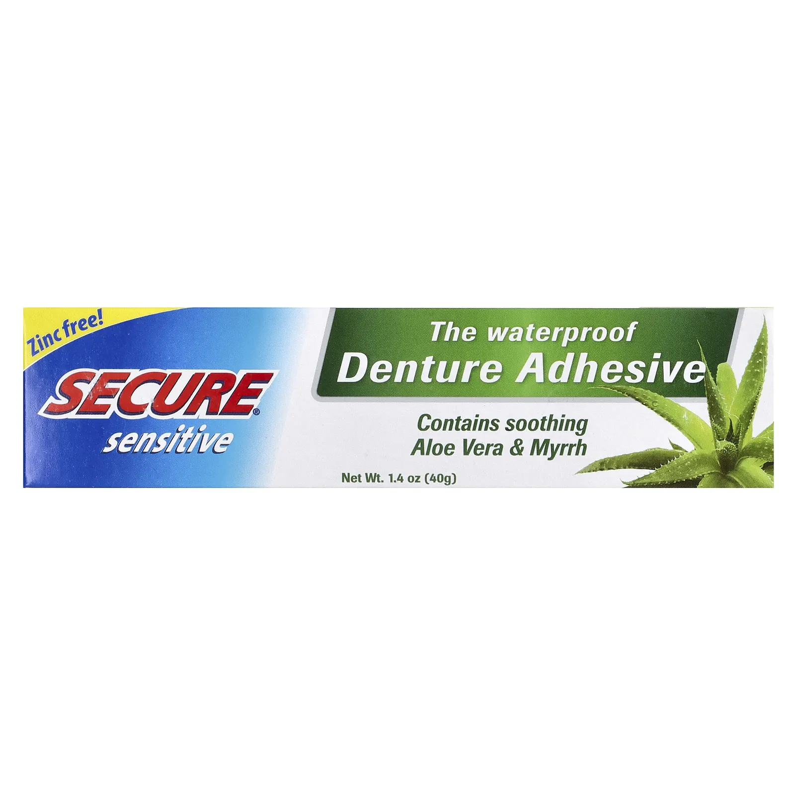 Secure Denture, Водостойкий клей для зубных протезов, чувствительный, 40 г (1,4 унции)