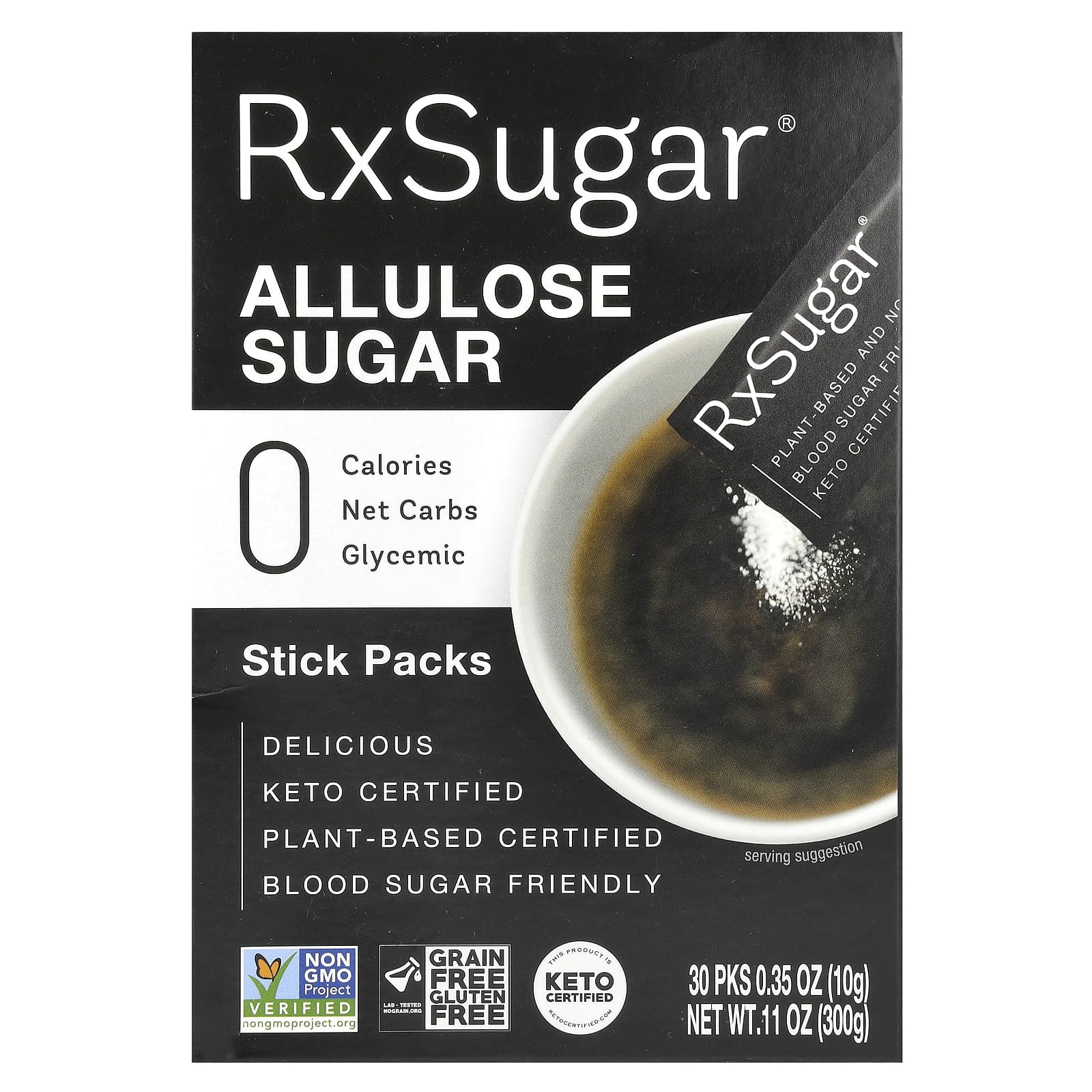 RxSugar, аллюлоза, 30 пакетиков-стиков по 10 г (0,35 унции)