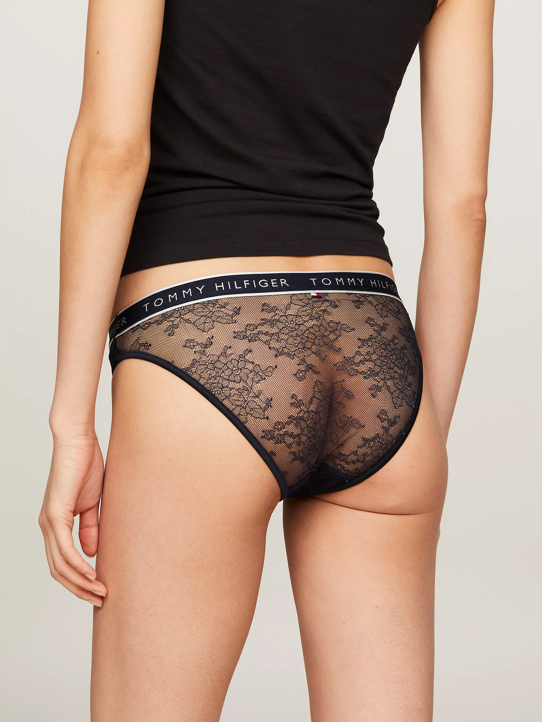 Женское нижнее белье Tommy Hilfiger, Кружевные трусы-бикини с логотипом Tommy