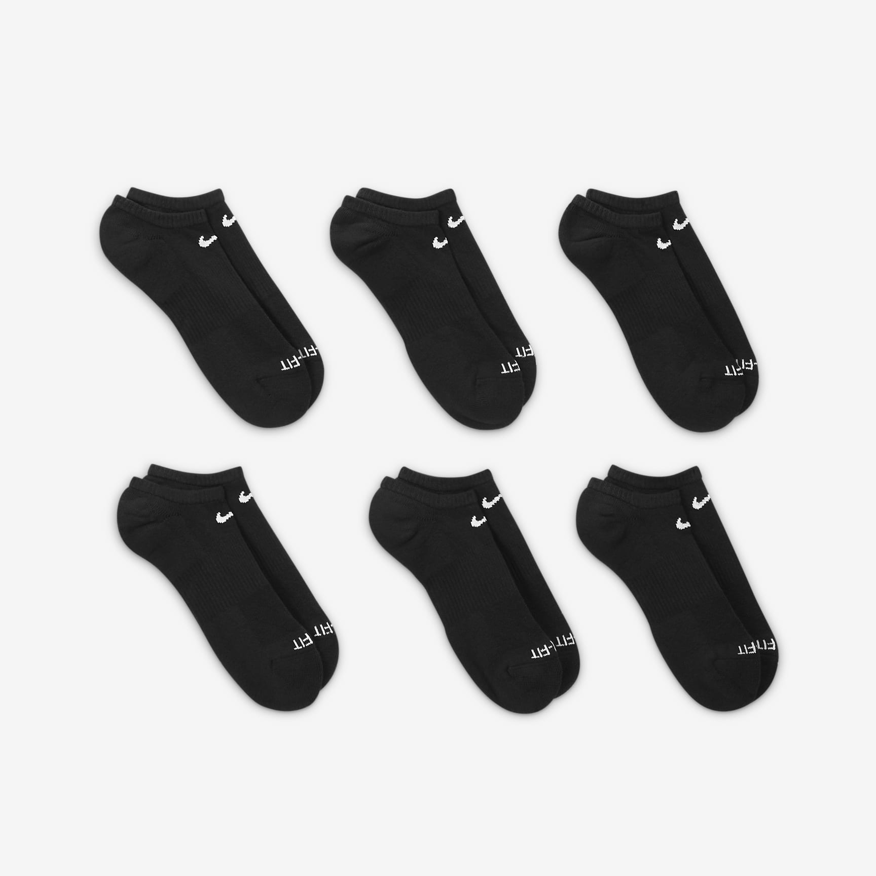 Nike Everyday Plus Cushioned Training No-Show Socks (6 Pairs)