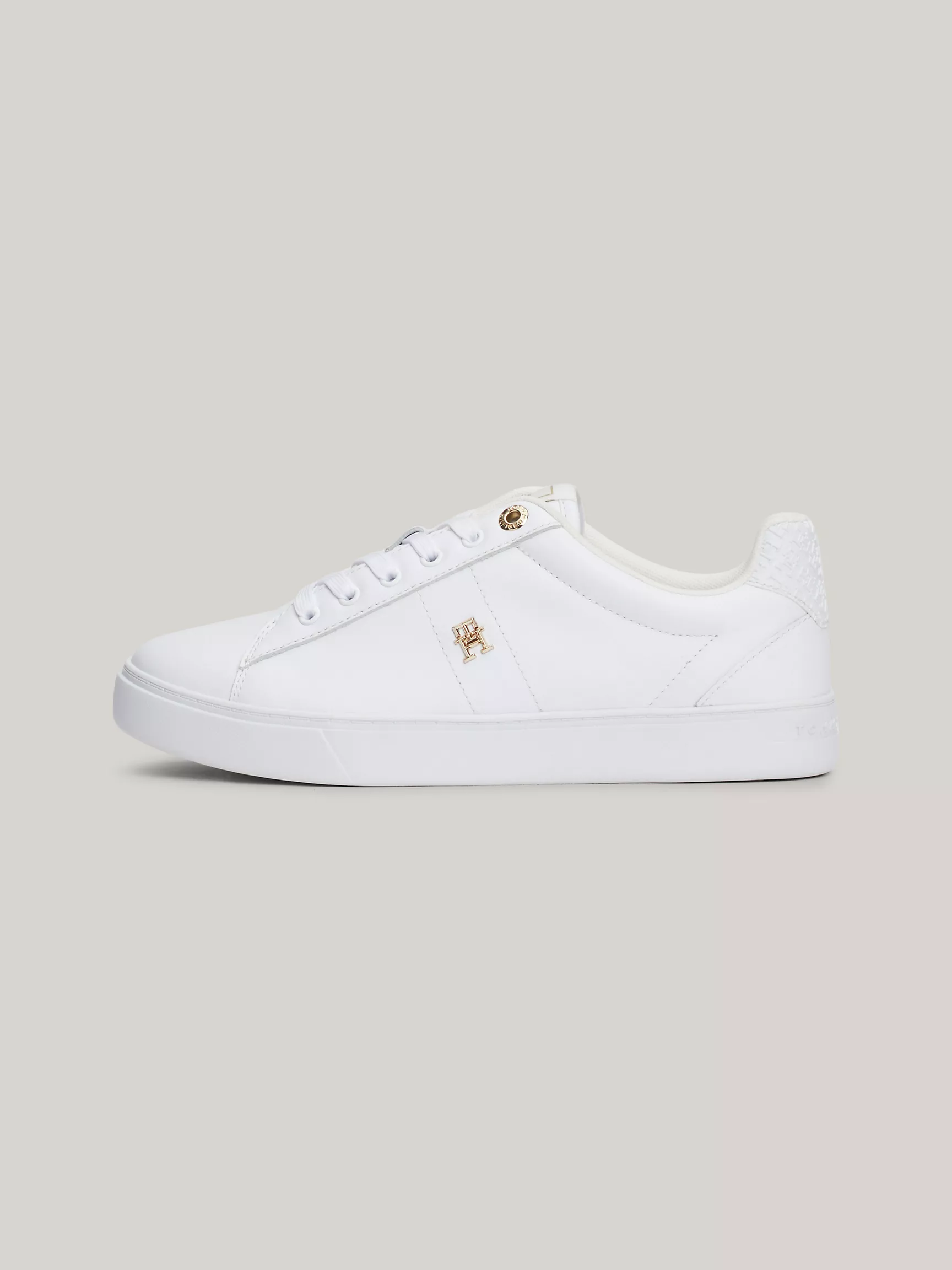 Женские кроссовки Tommy Hilfiger, Кожаные кеды с монограммной вставкой