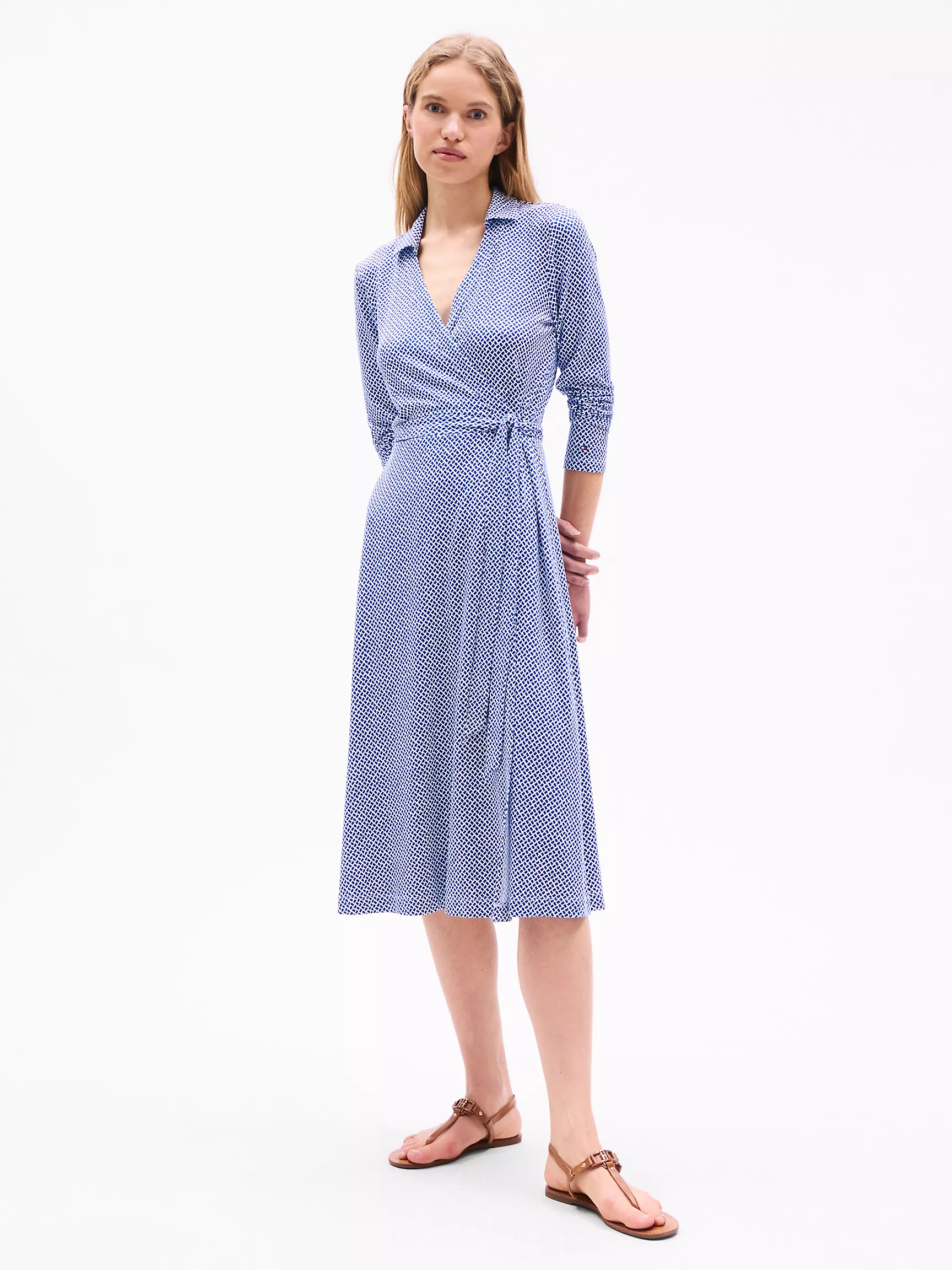 Женское платье Tommy Hilfiger, Платье-рубашка с запахом и принтом "булыжник"