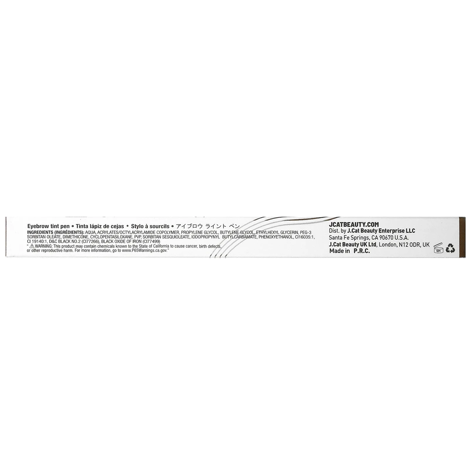 J.Cat Beauty, Ручка для контурирования бровей с 4 кончиками, коричневая, 1,5 г (0,05 унции)