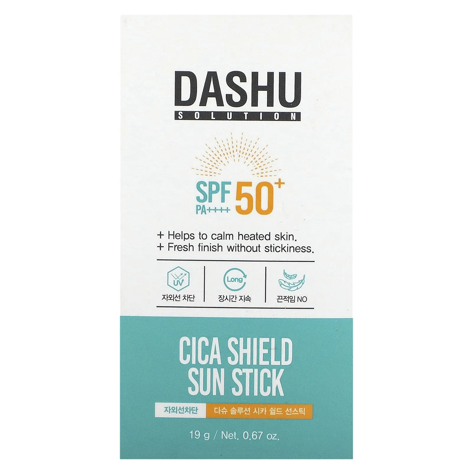 Dashu, Cica Shield, солнцезащитный стик, SPF 50+, 19 г (0,67 унции)