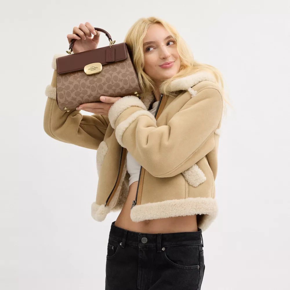 Сумка COACH Eliza Top Handle Bag In Signature Canvas