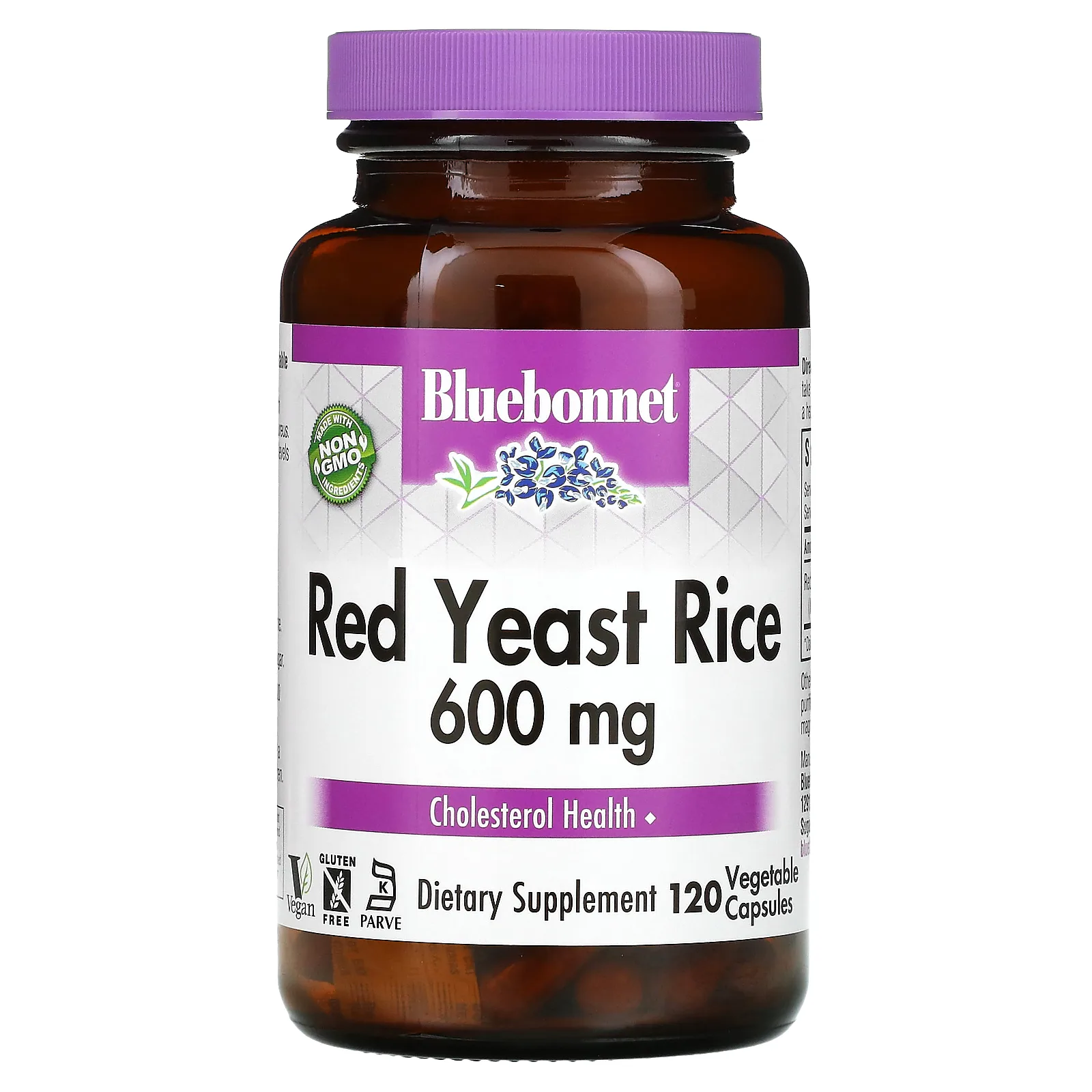 Bluebonnet Nutrition, красный ферментированный рис, 600 мг, 120 вегетарианских капсул
