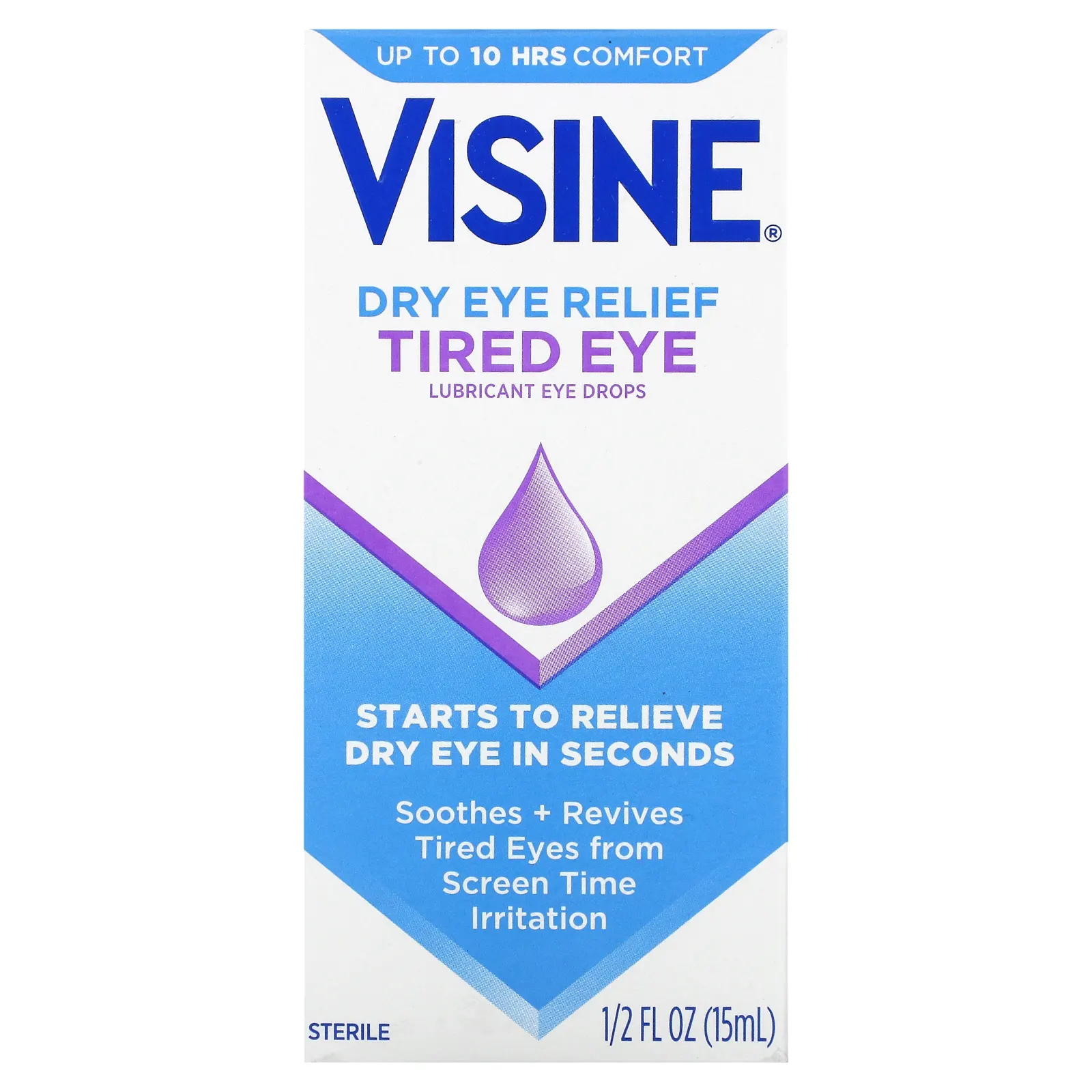 Visine, Dry Eye Relief, смазывающие капли для глаз, для усталых глаз, 15 мл (1/2 жидк. Унции)