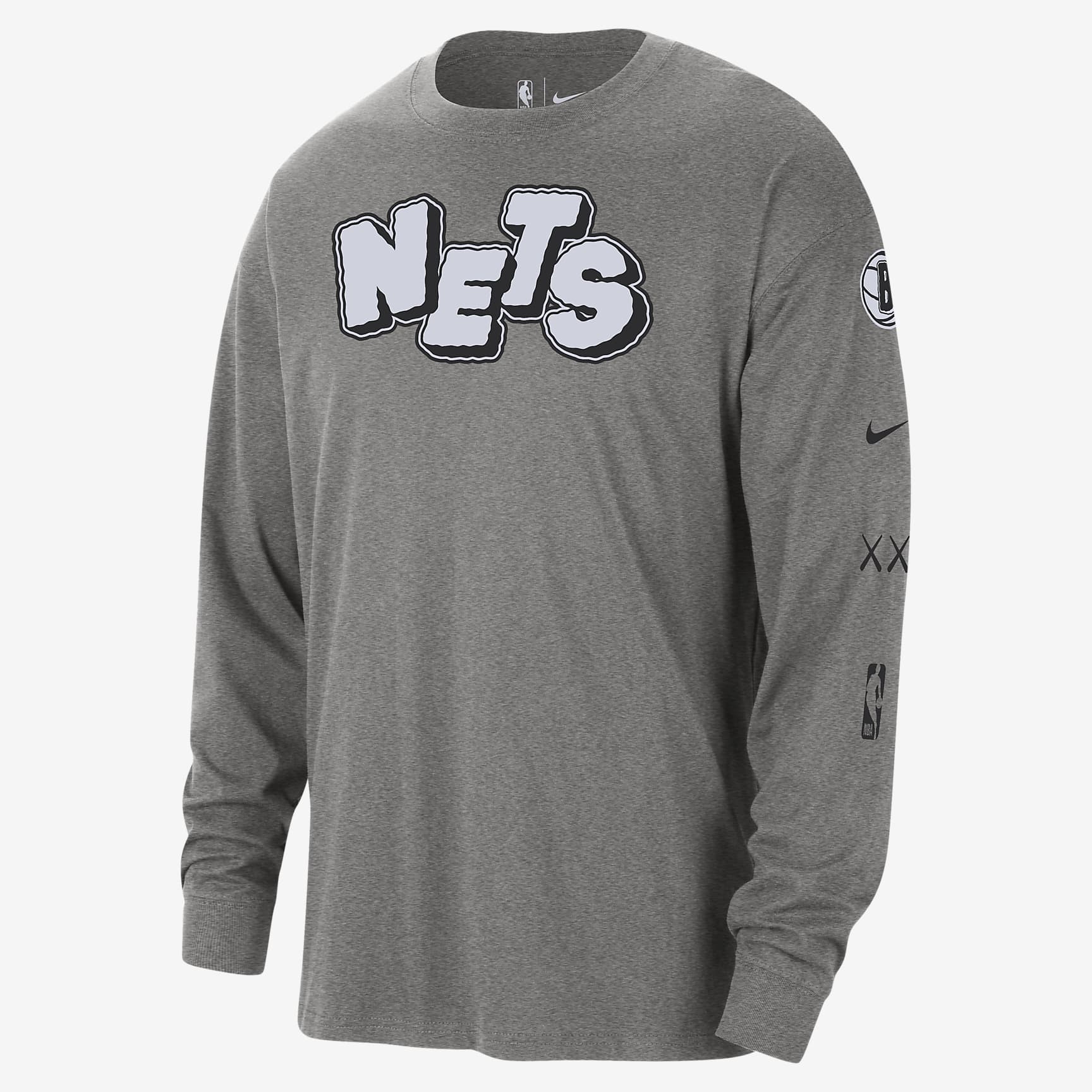 Brooklyn Nets 2023/24 City Edition Men's Nike NBA Max90 Long-Sleeve T-Shirt