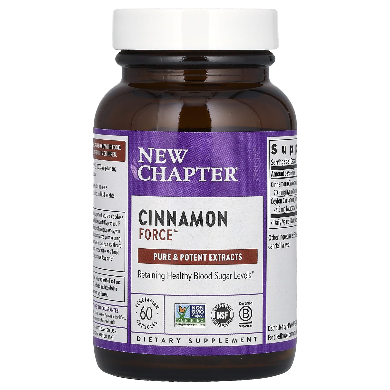 New Chapter, Cinnamon Force, 60 вегетарианских капсул