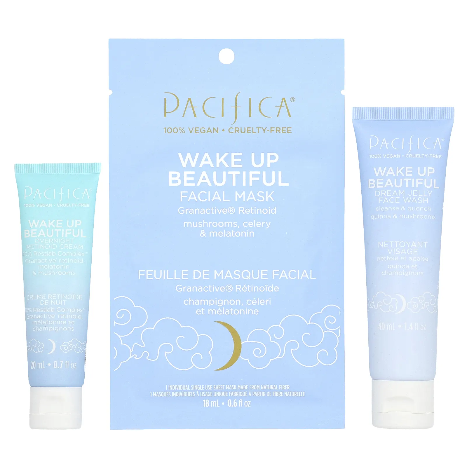 Pacifica, Wake Up Beautiful, набор для здорового сна, набор из 3 предметов