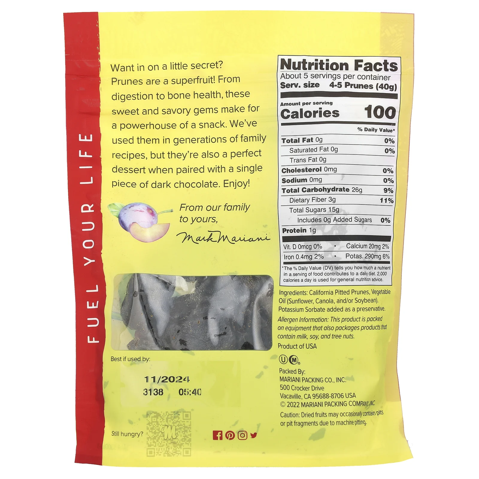 Mariani Dried Fruit, Premium, калифорнийский чернослив без косточек, 198 г (7 унций)