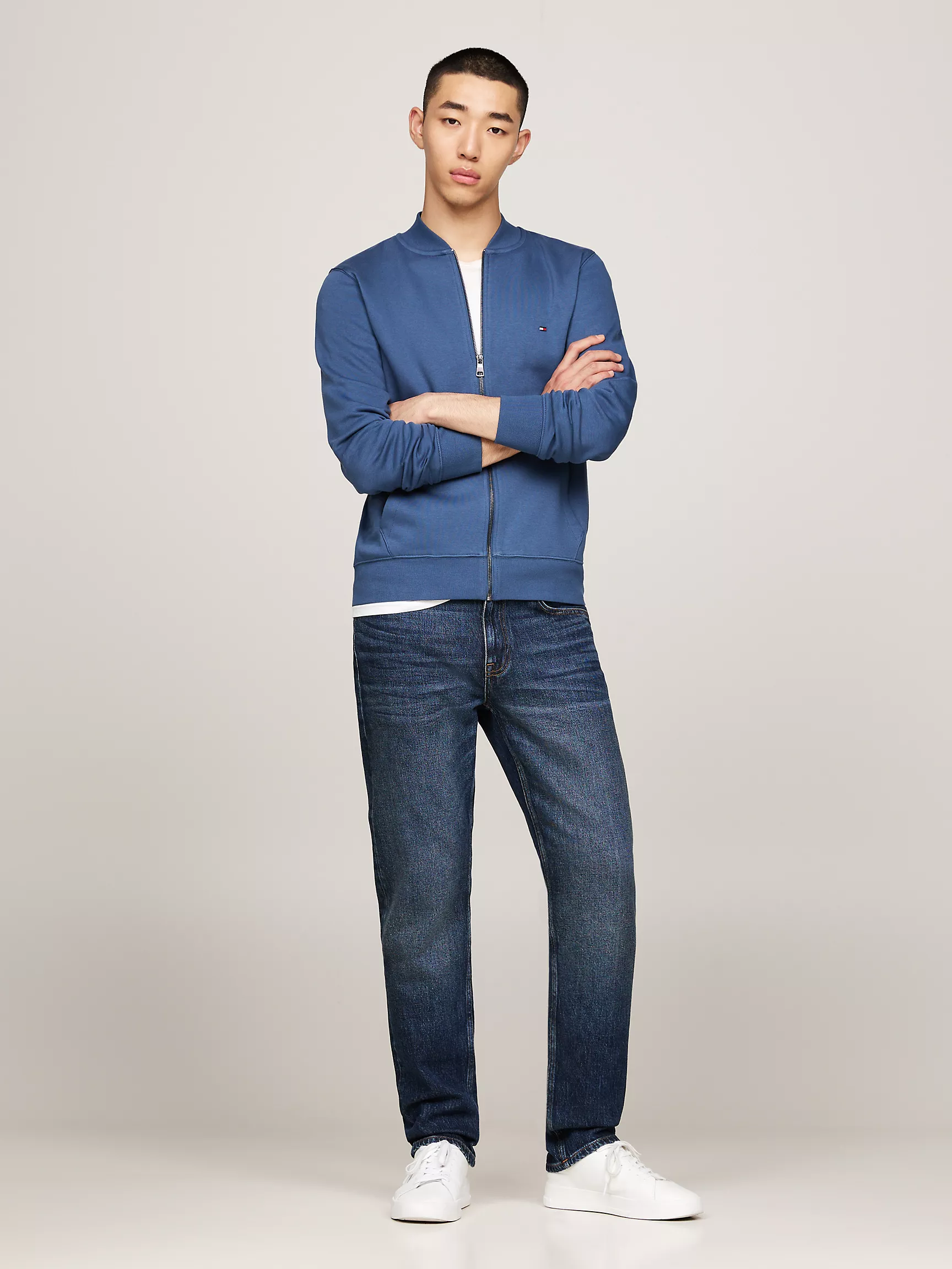 Мужская толстовка Tommy Hilfiger, Свитшот с бейсбольным воротником и молнией