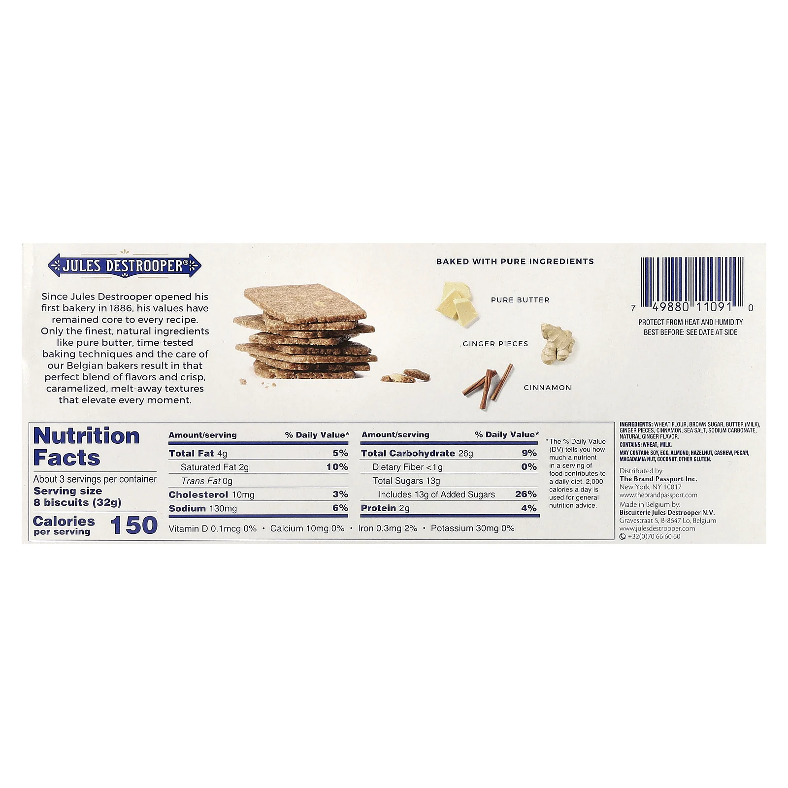 Jules Destrooper, имбирь, 95 г (3,4 унции)