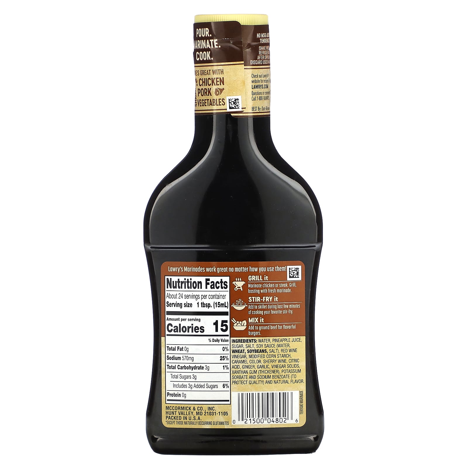 Lawry's, маринад, терияки с ананасовым соком, 354 мл (12 жидк. унций)