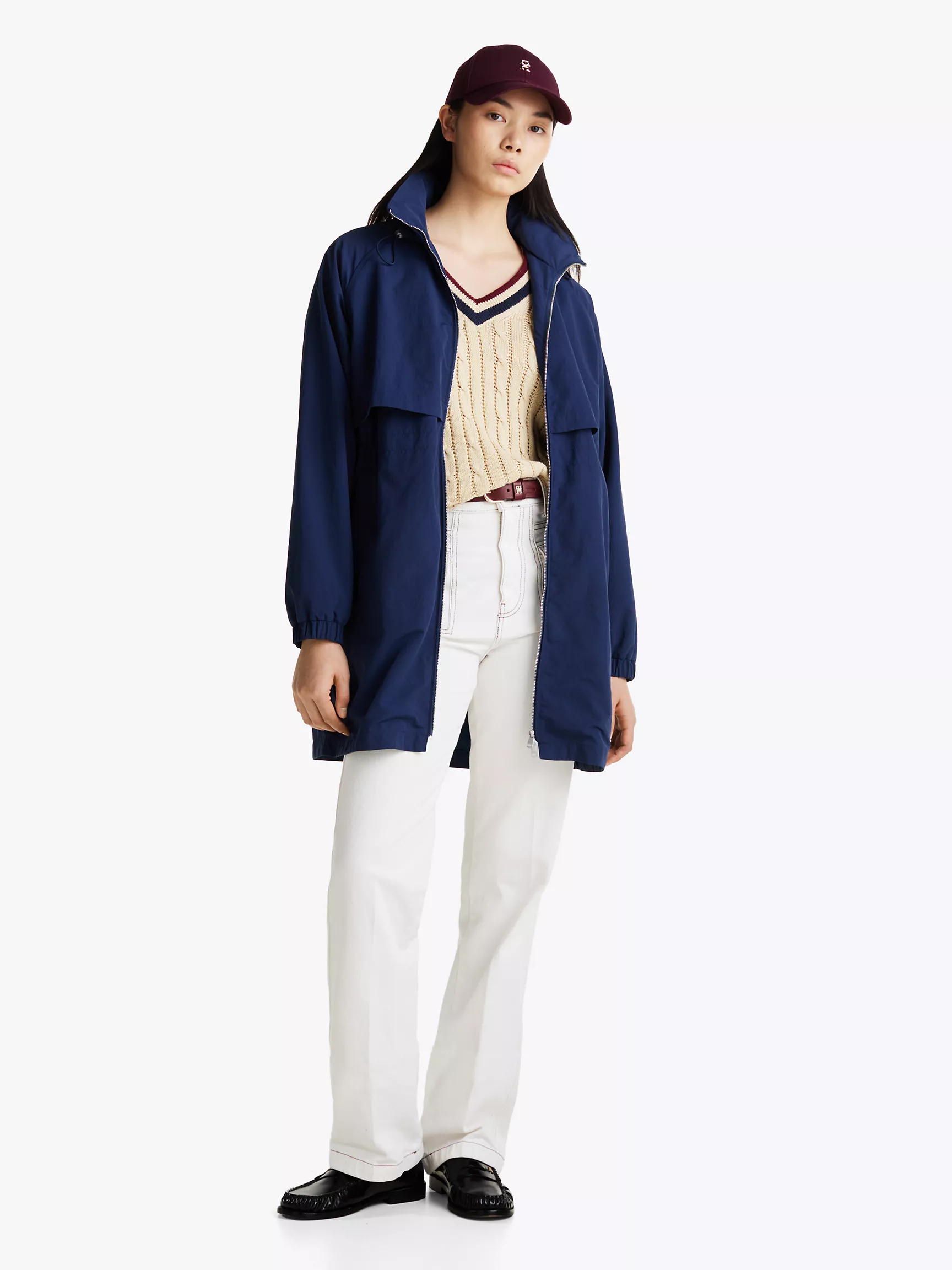 Женская куртка Tommy Hilfiger, Длинная ветровка с капюшоном