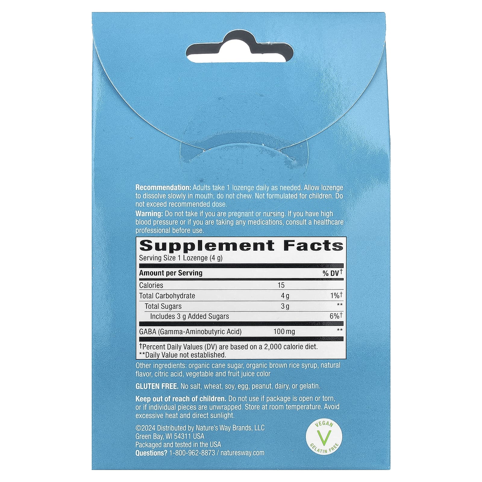 Nature's Way, Леденцы для успокаивающих капель, вишня`` 24 пастилки