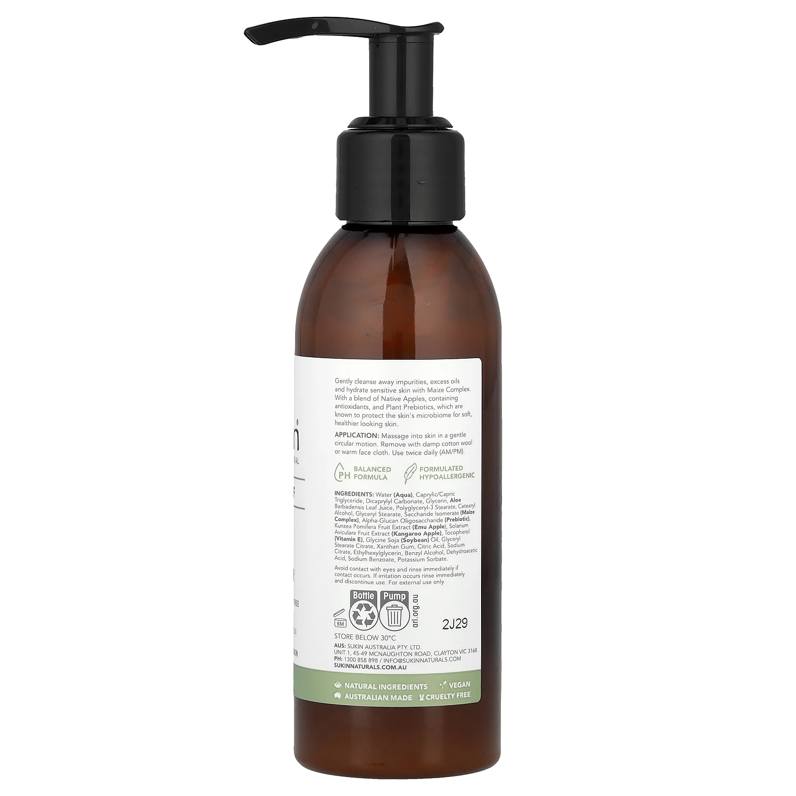 Sukin, Skin Relief, очищающий крем, для чувствительной, раздраженной кожи, без отдушек, 125 мл (4,23 жидк. Унции)