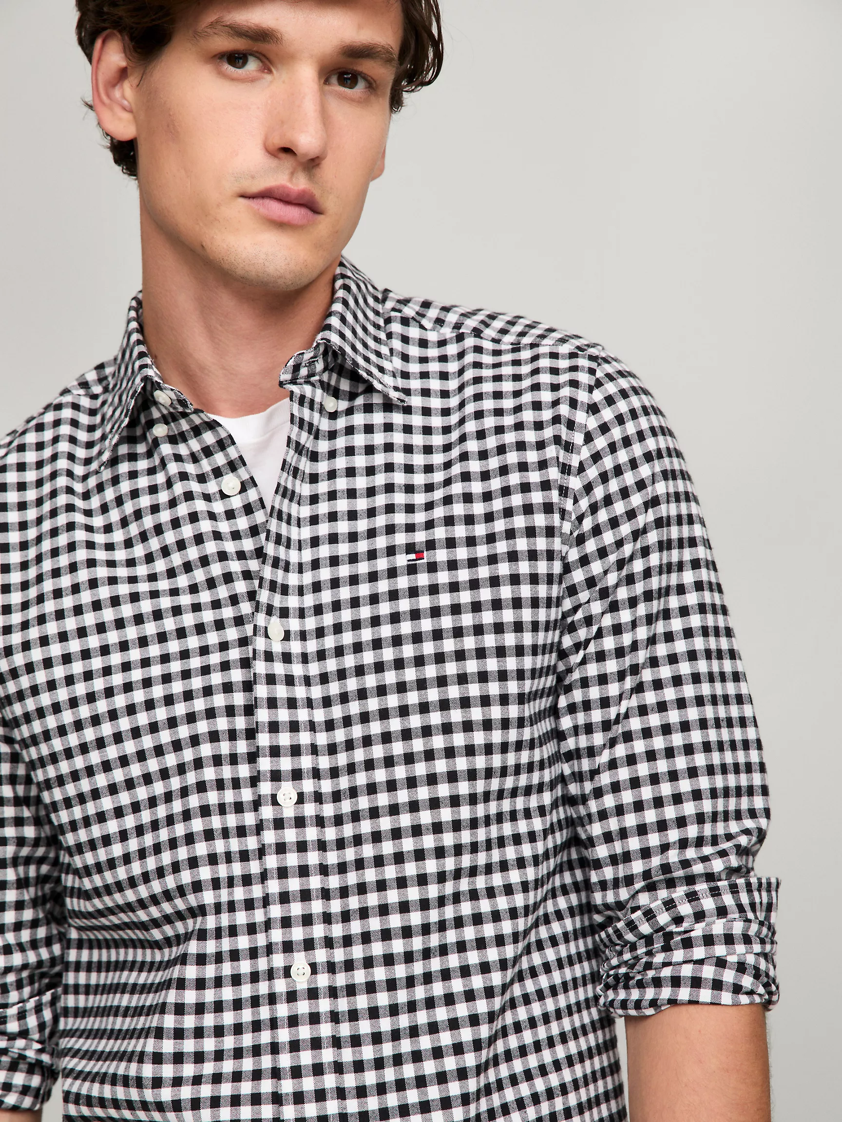 Мужская рубашка Tommy Hilfiger, Стандартная рубашка из оксфорда в клетку гингем