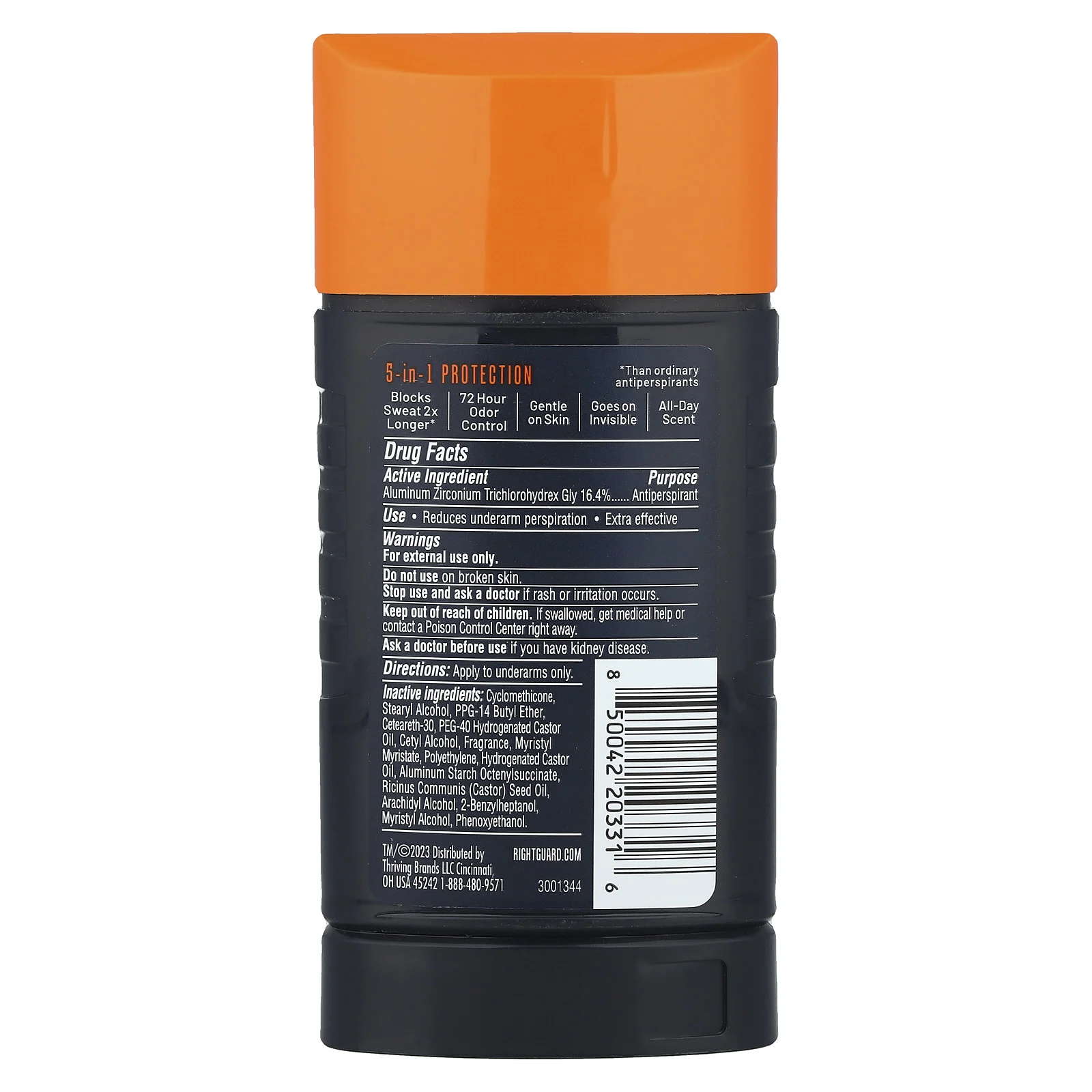 Right Guard, Xtreme Defense, антиперспирант / дезодорант, Arctic Refresh, 73,7 г (2,6 унции)