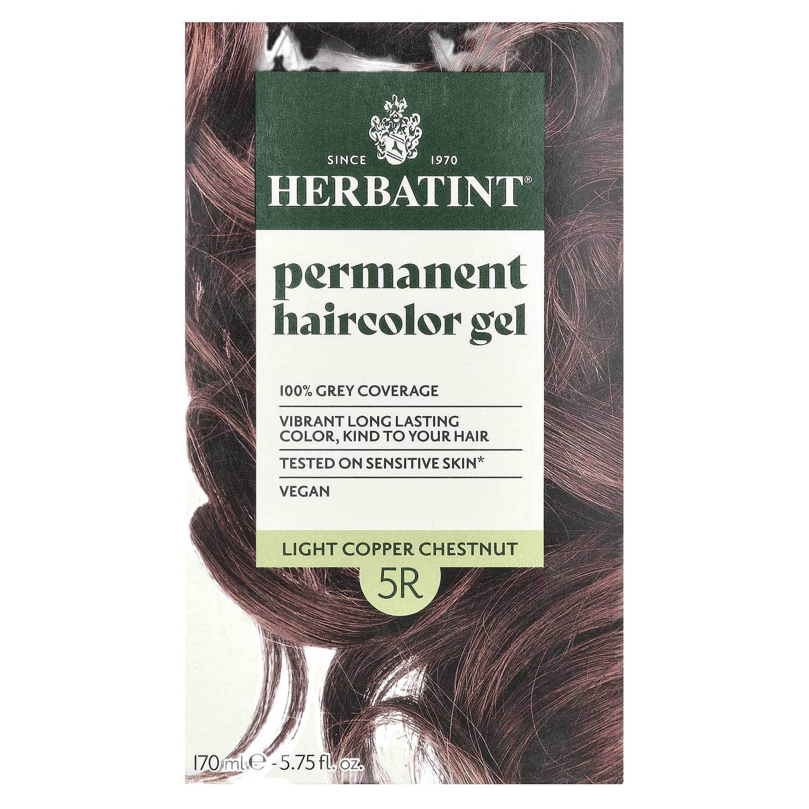Herbatint, Стойкий растительный гель-краска для волос, 5R, насыщенная медь-каштан, 4,56 жидких унций (135 мл)