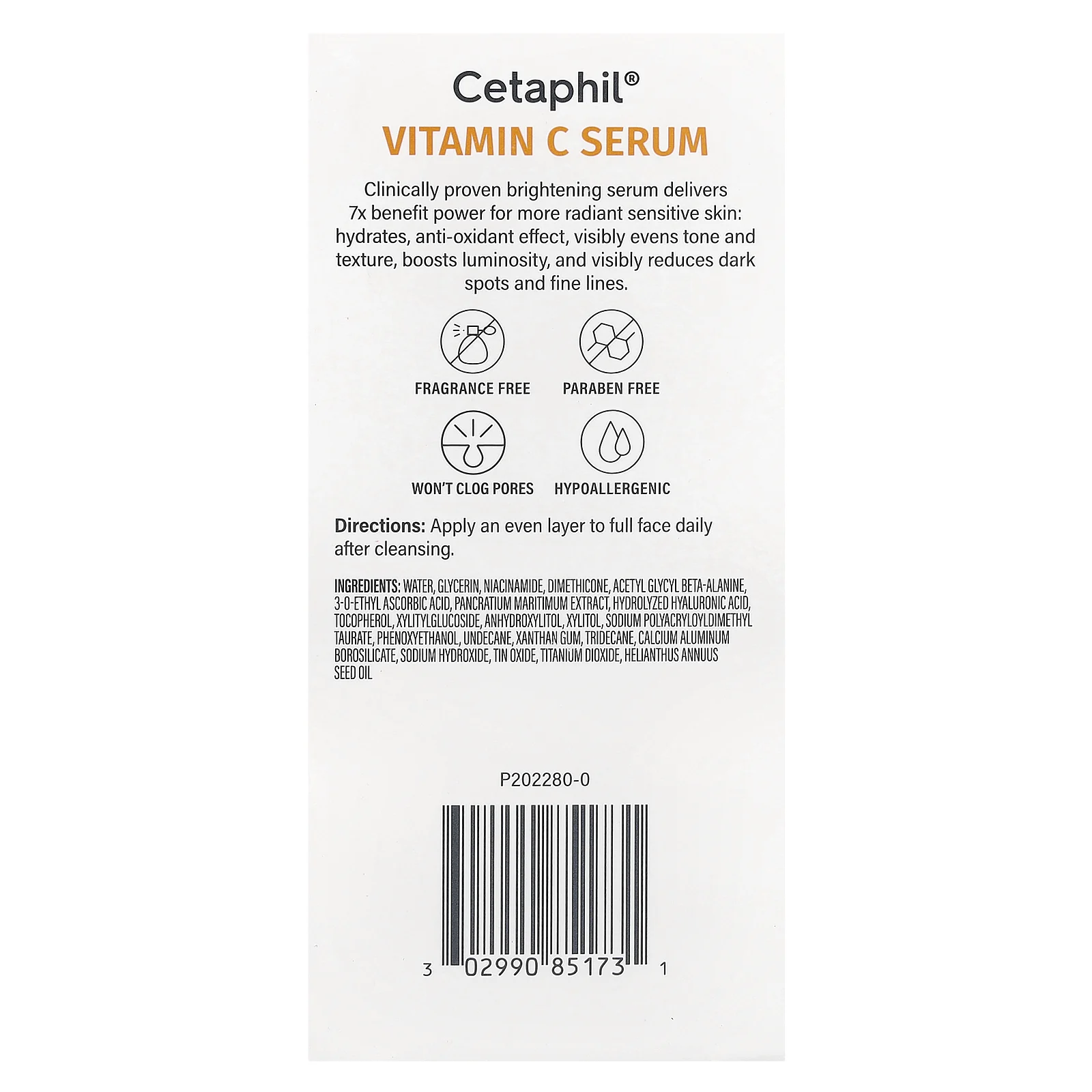 Cetaphil, Сыворотка с витамином C, без отдушек, 30 мл (1 жидк. унц.)