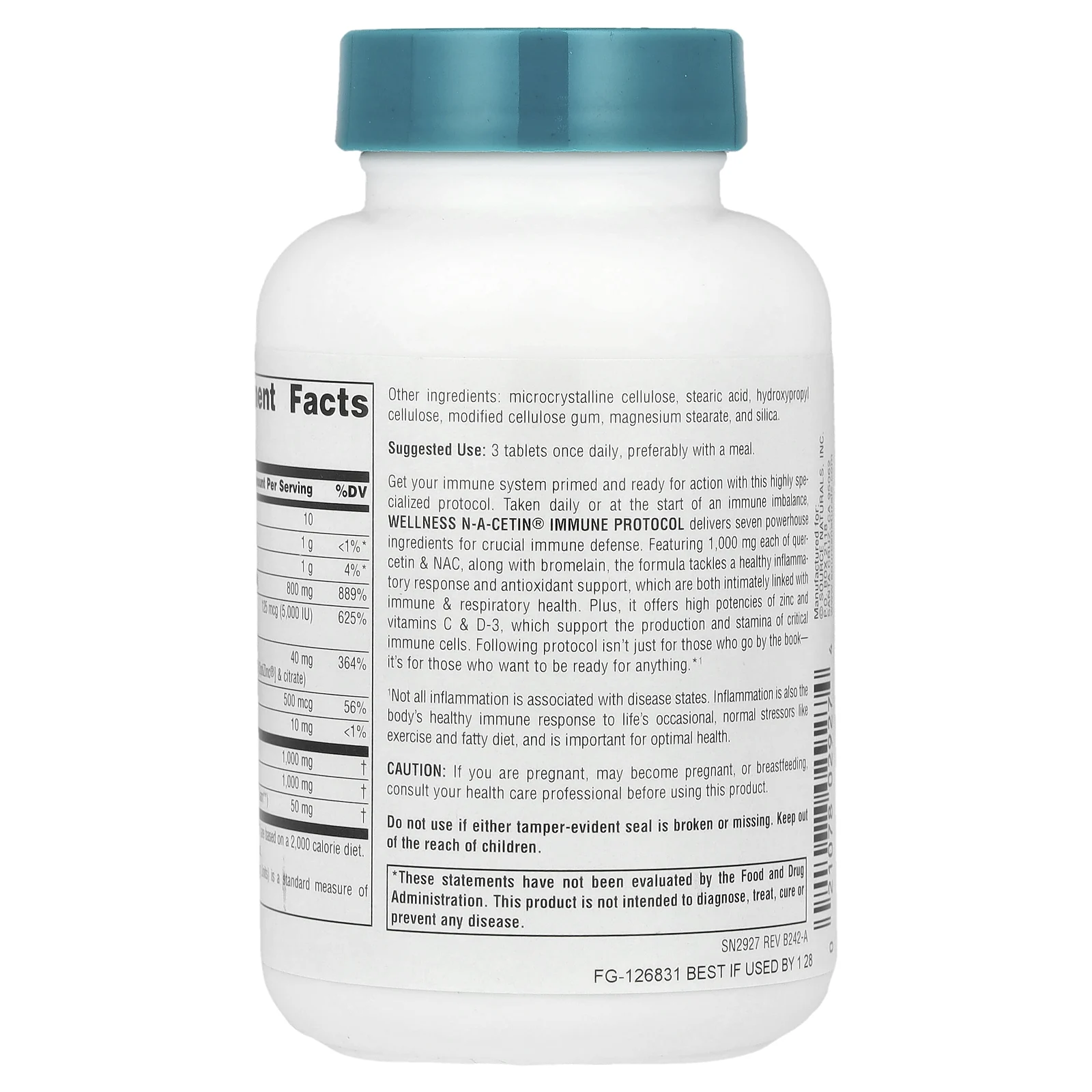Source Naturals, Wellness NA-Cetin®, 60 таблеток