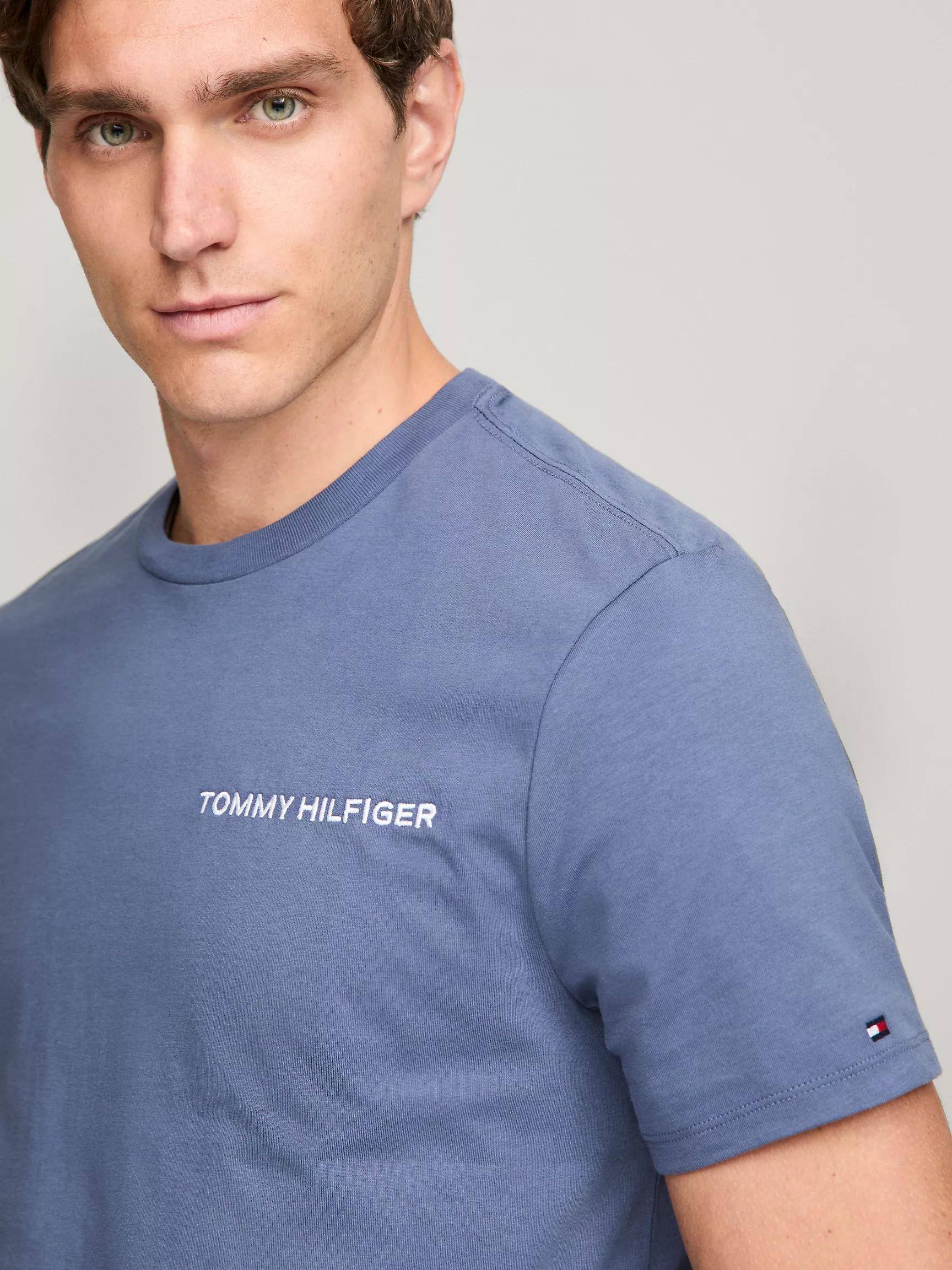 Мужская футболка Tommy Hilfiger, Футболка с вышитым логотипом Hilfiger Icon