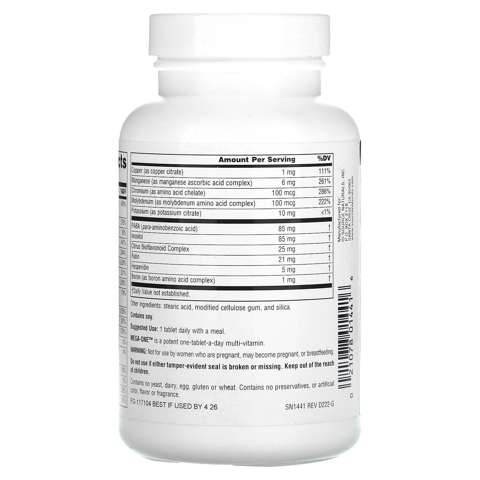 Source Naturals, Мультивитамины Mega-One без железа, 60 таблеток