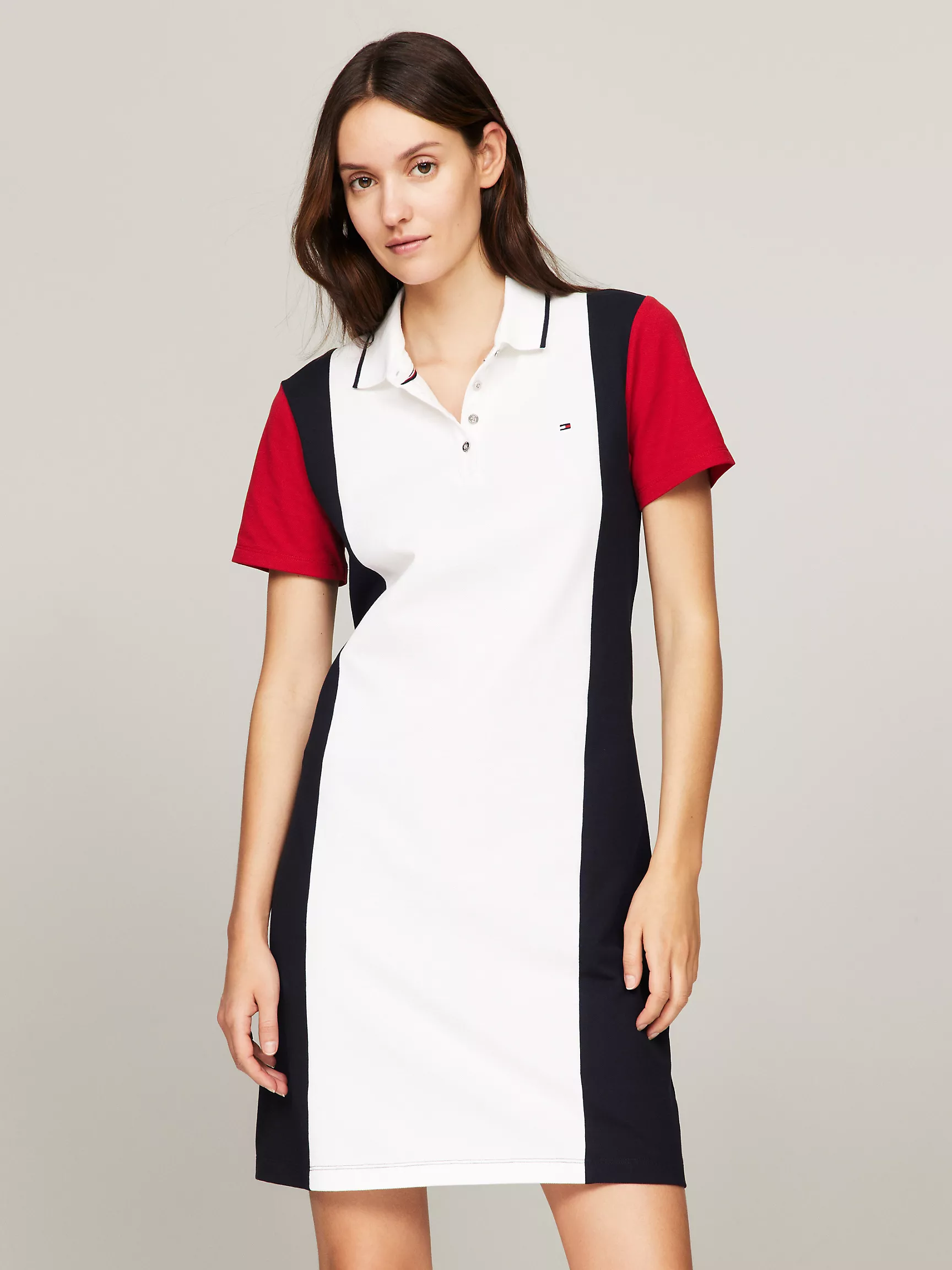 Женское платье Tommy Hilfiger, Вертикальное блоковое поло-платье