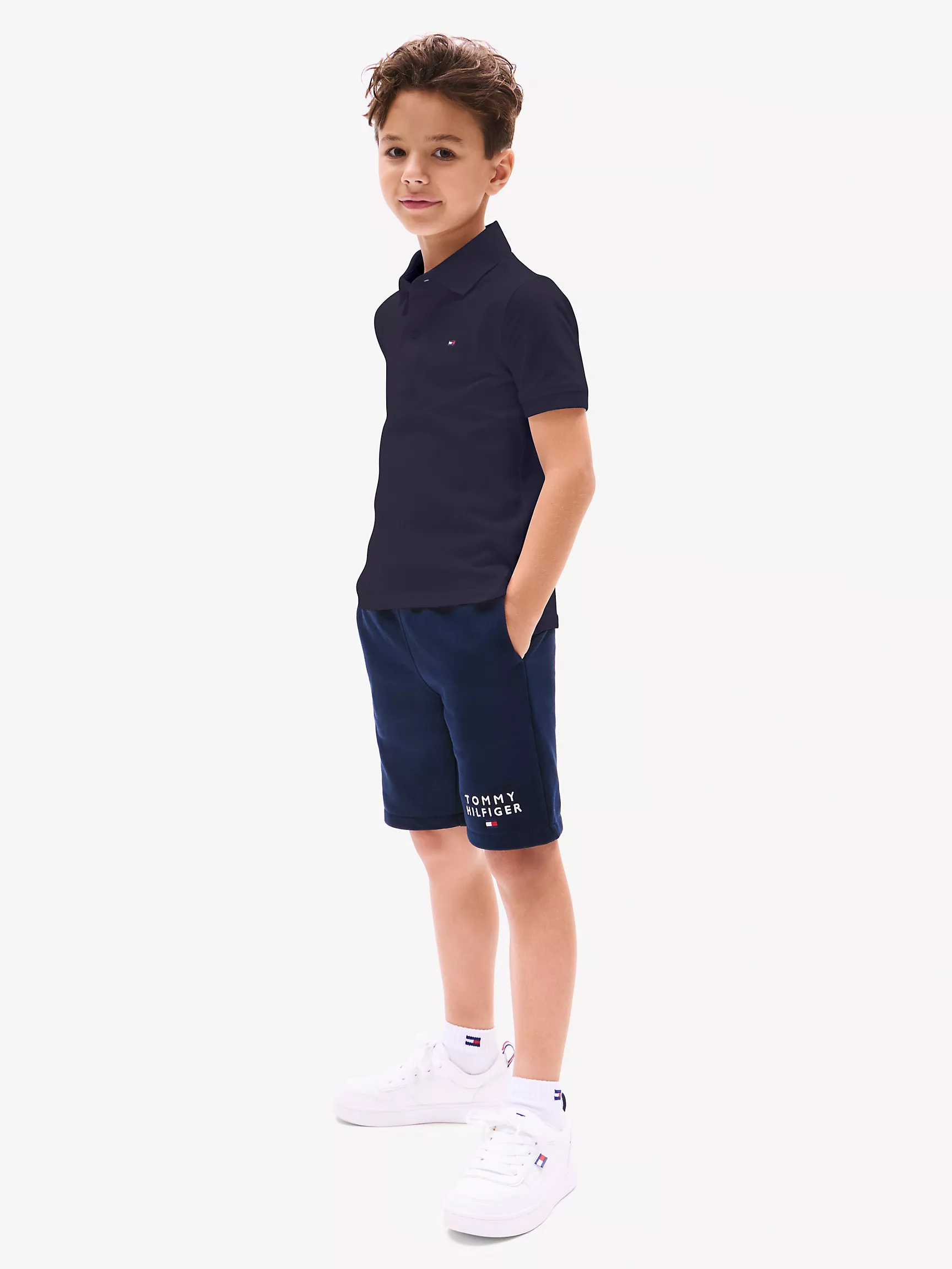 Рубашка-поло для мальчиков Tommy Hilfiger, Детское эластичное однотонное поло