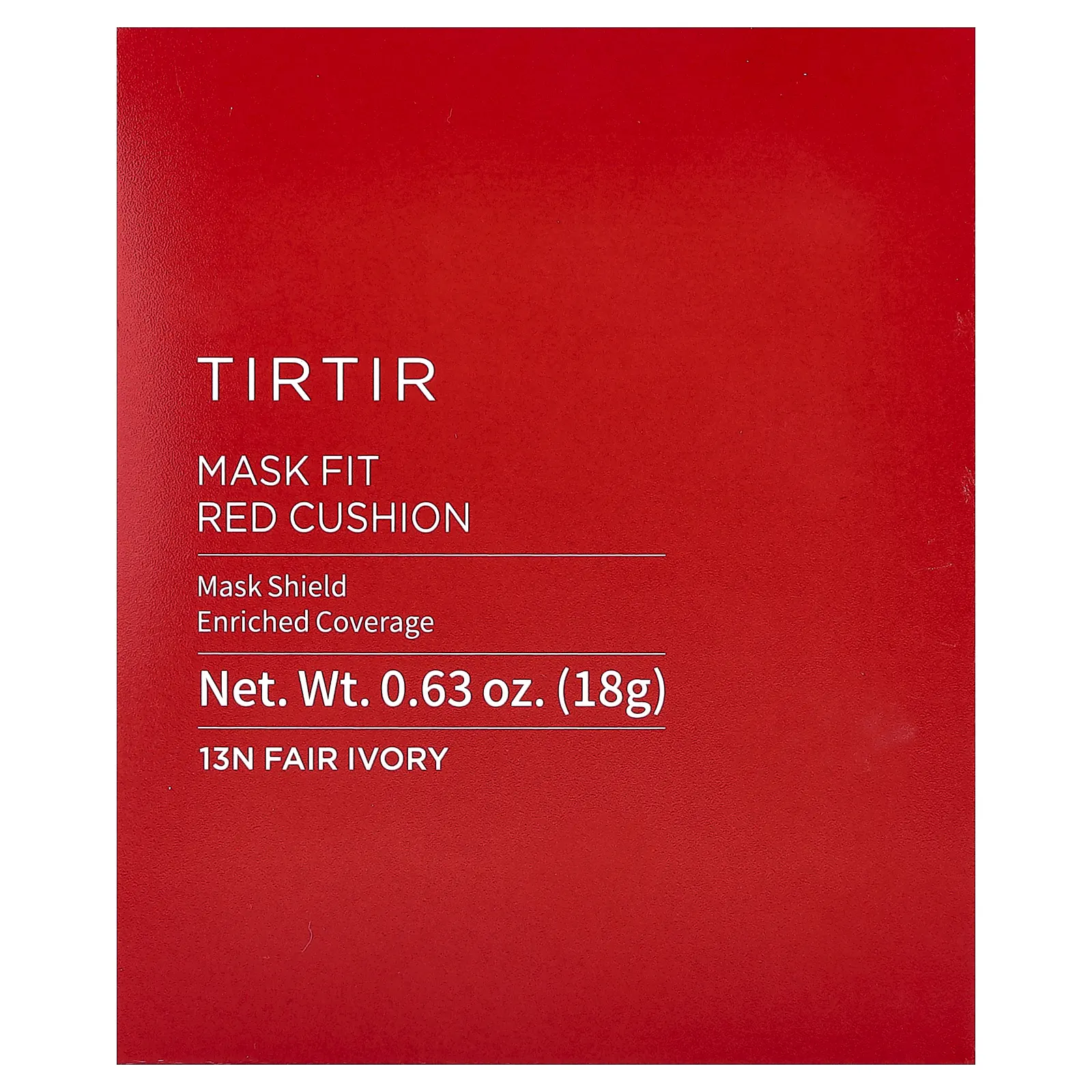 TIRTIR, Mask Fit Red Cushion, кушон, тон 13N светлая слоновая кость, 18 г (0,63 унции)