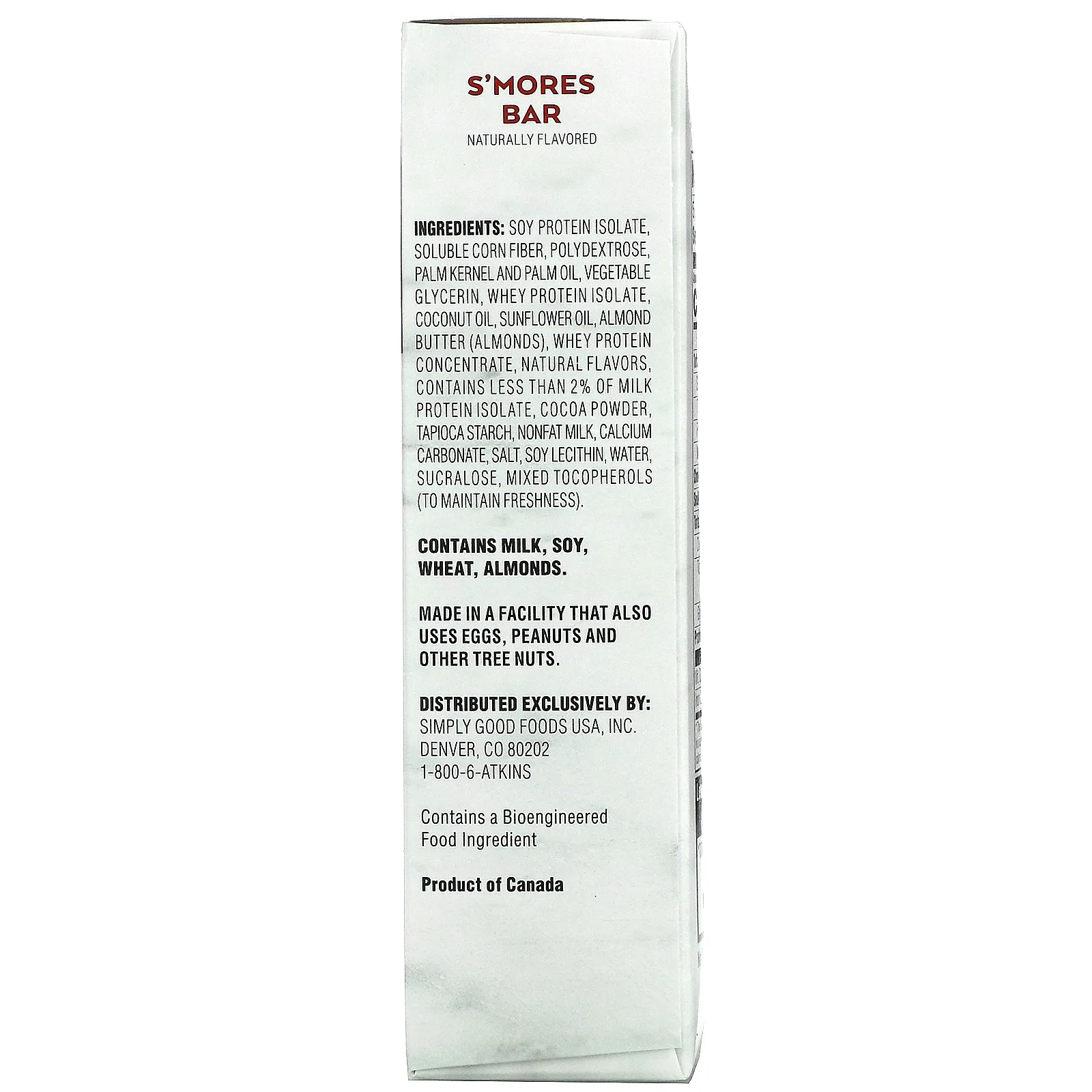 Atkins, S'mores, протеиновый батончик, 5 шт. по 48 г (1,69 унции)