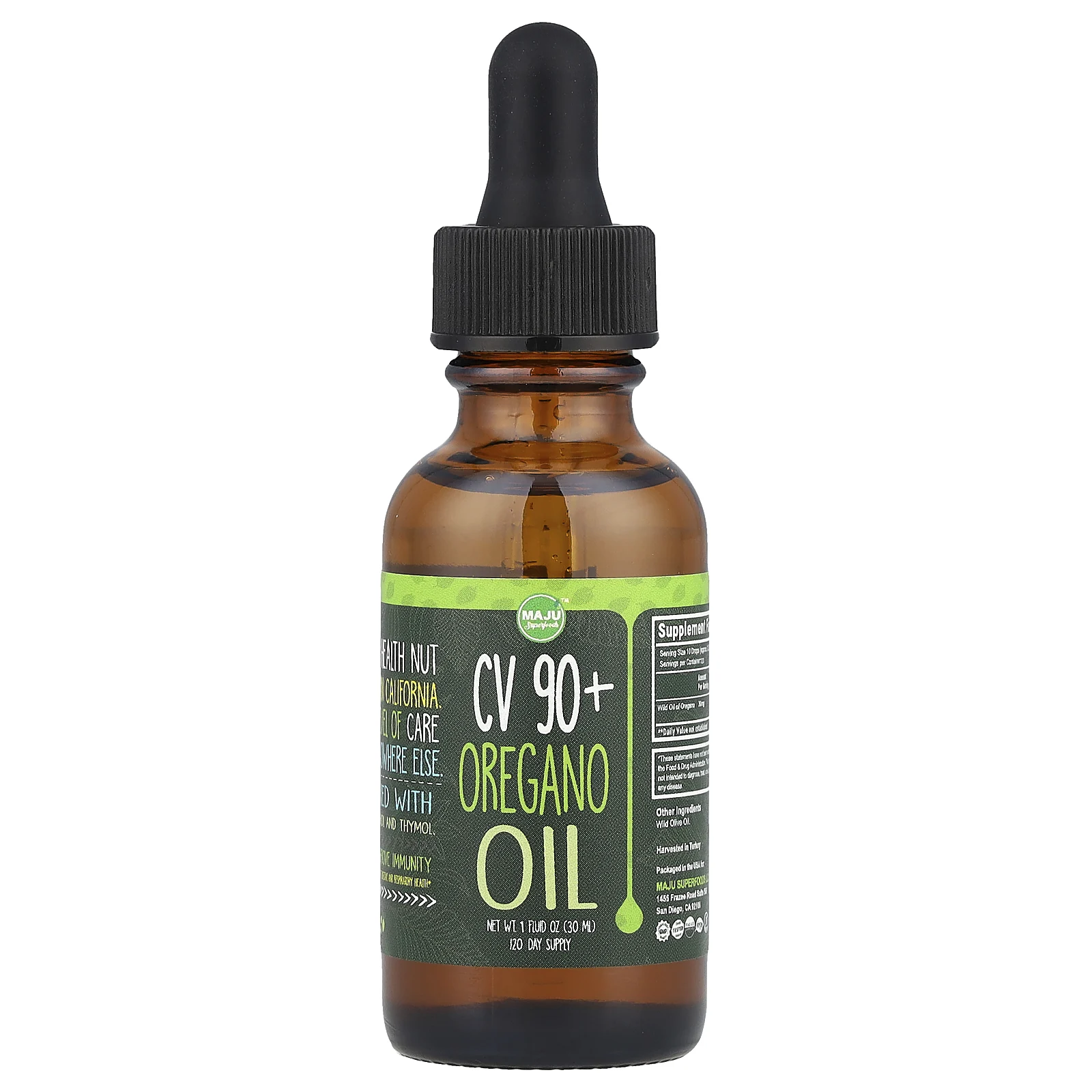 Maju Superfoods, CV 90+, масло орегано, 30 мл (1 жидк. унция)